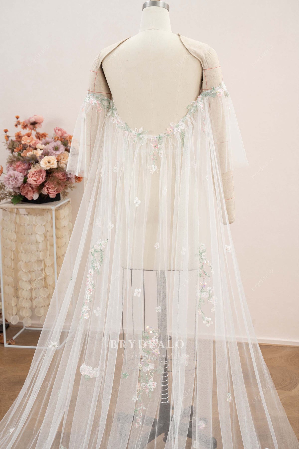 flora lace wedding cape