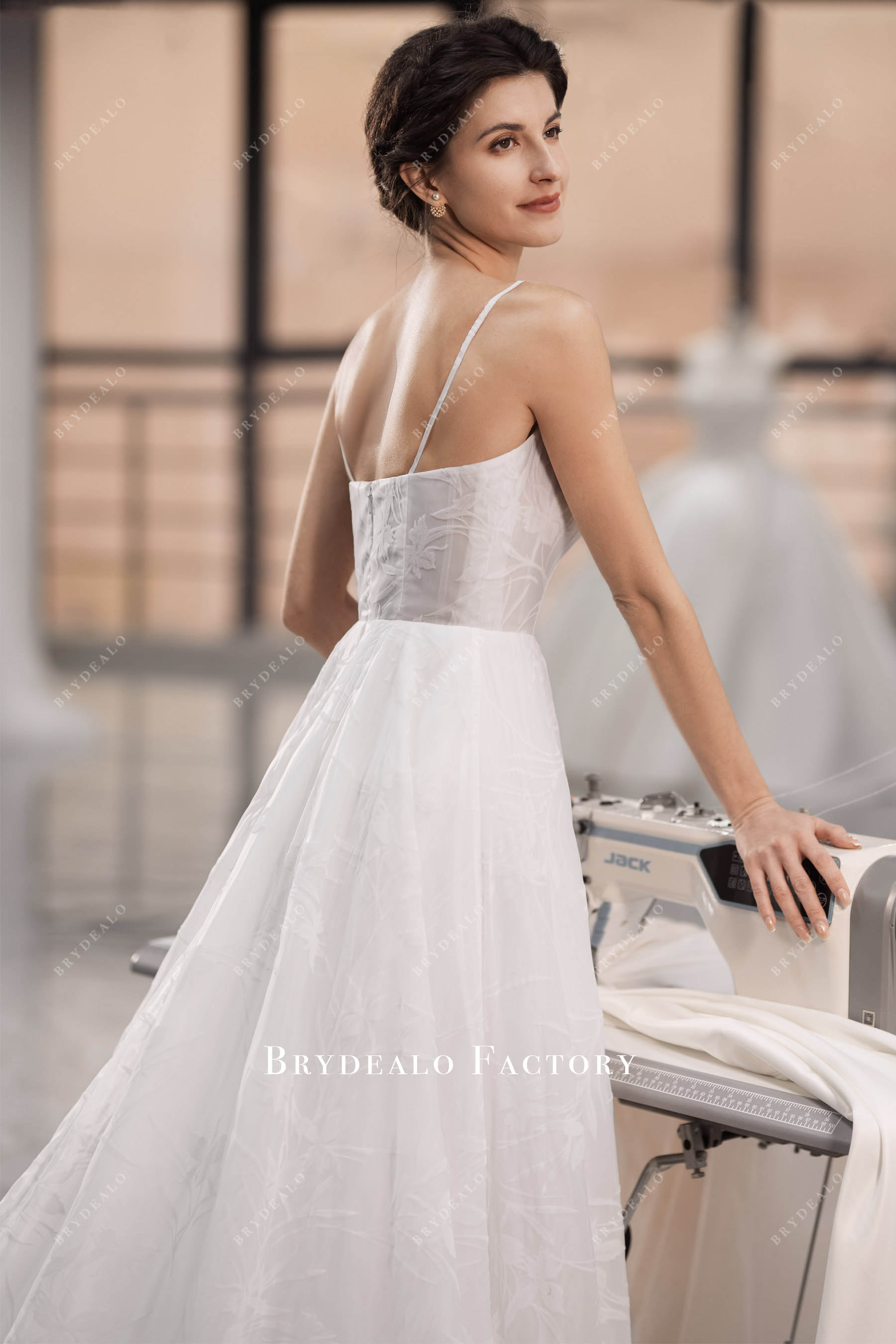 floral organza wedding dress