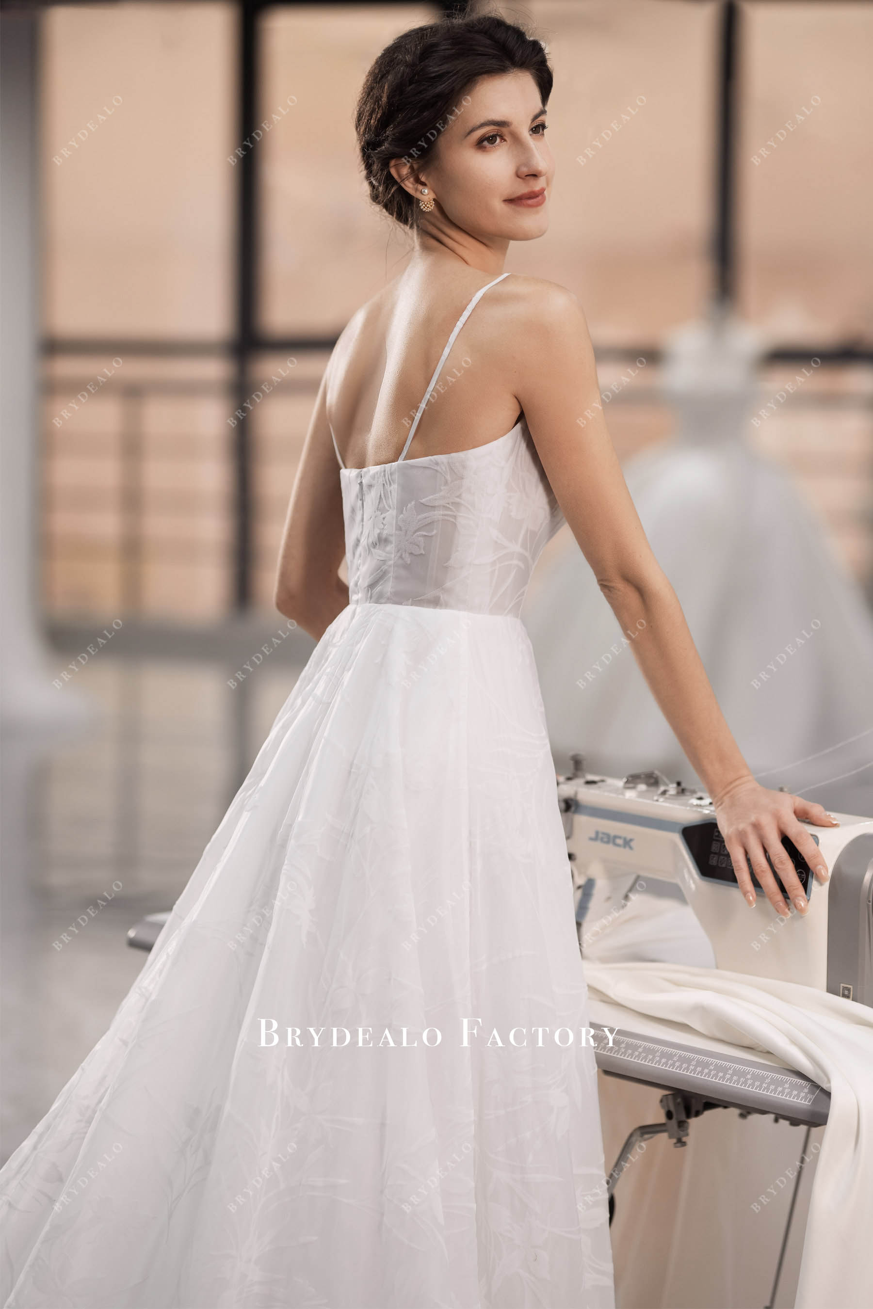 floral organza wedding dress