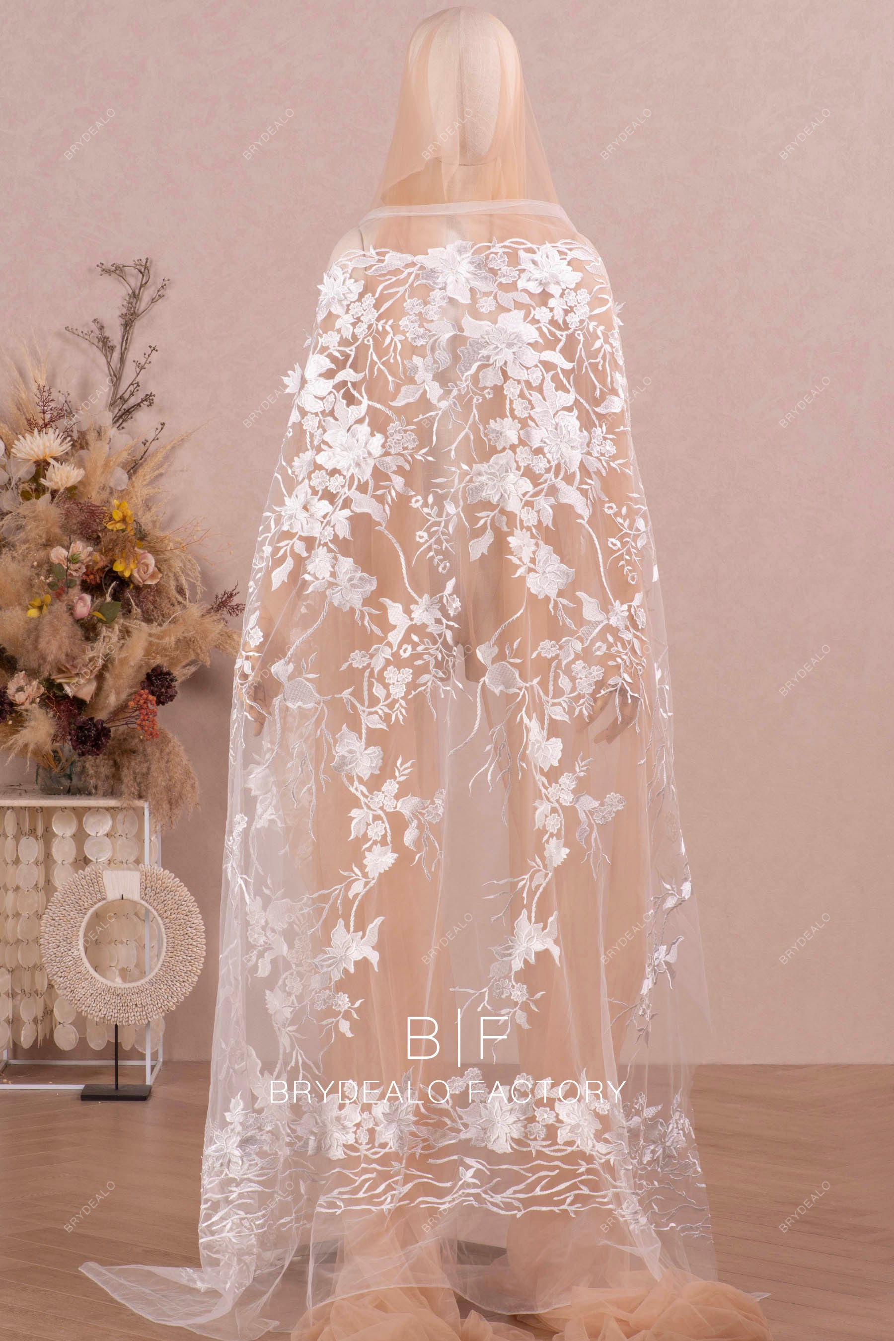 flower embroidery lace fabric