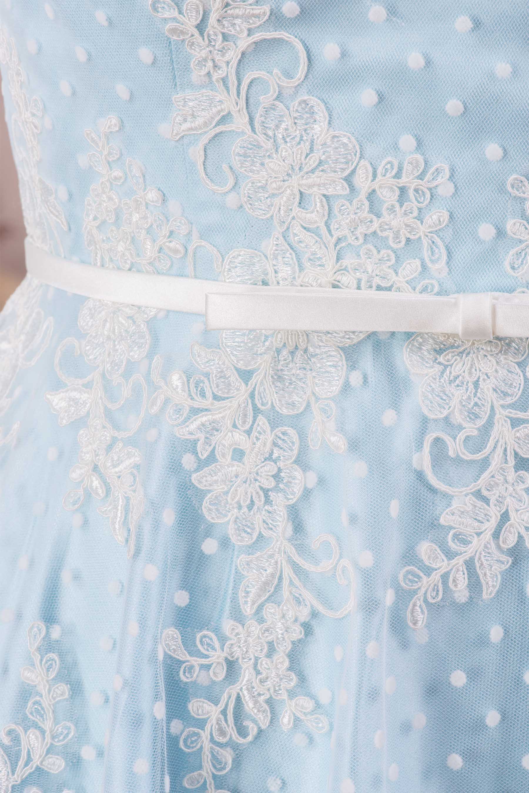 flower lace wedding dress with belt