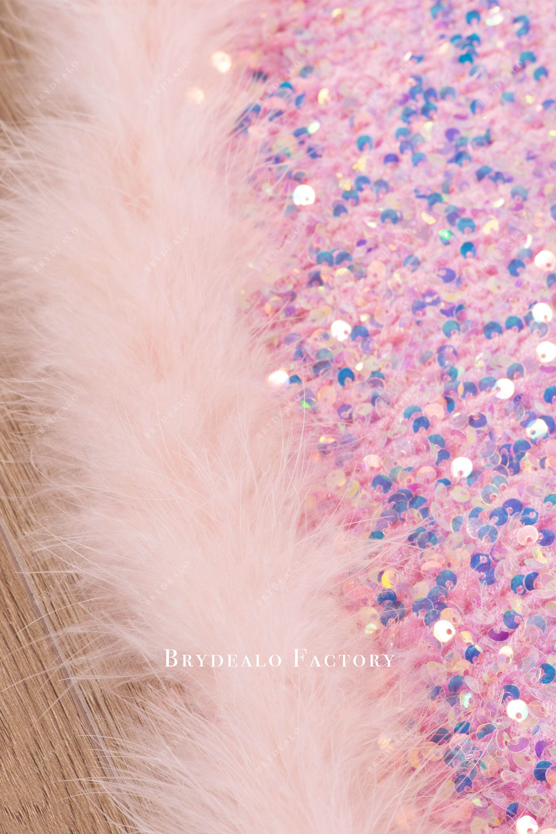 fluffy feather sequin formal dress