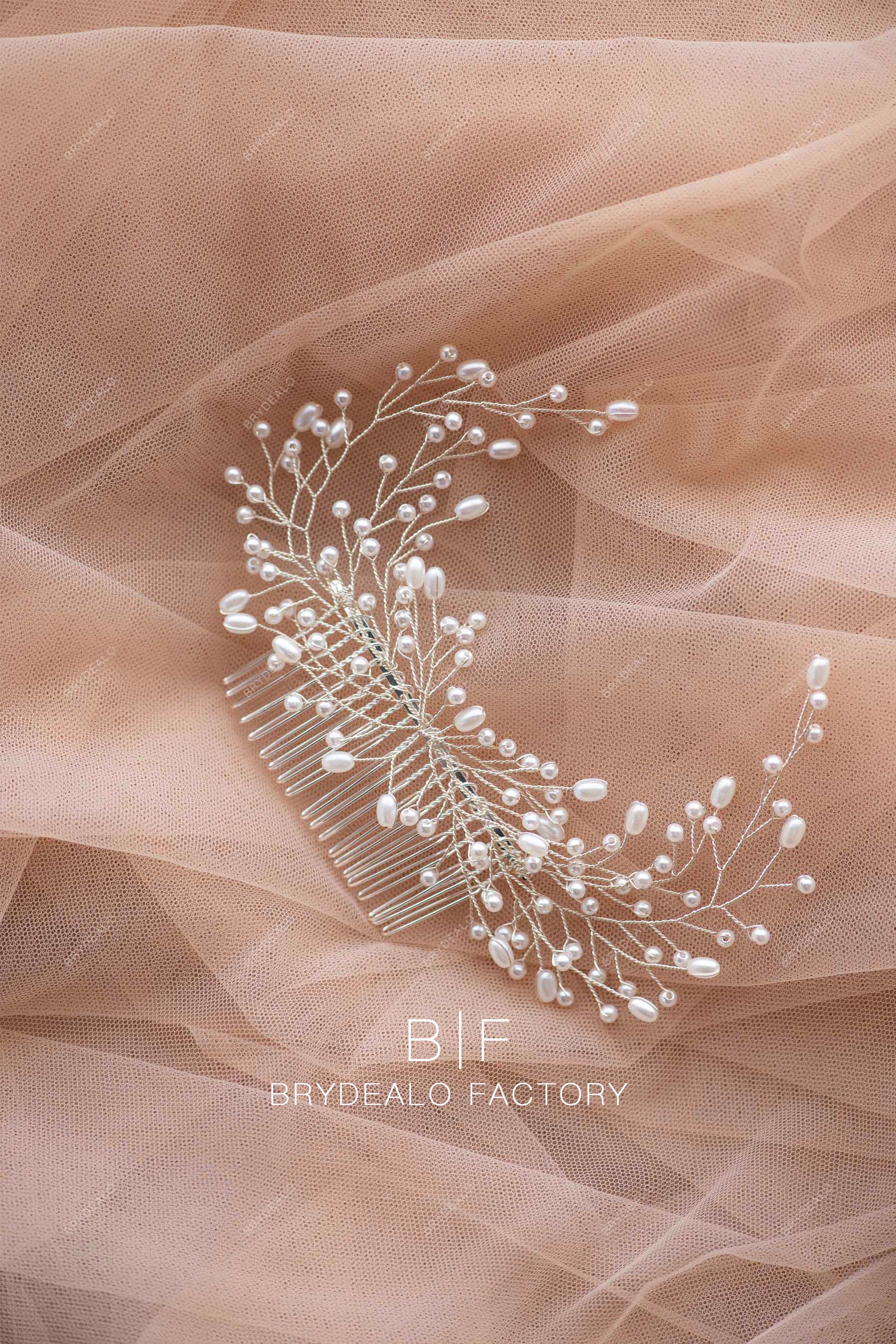 freshwater pearl bridal hair comb