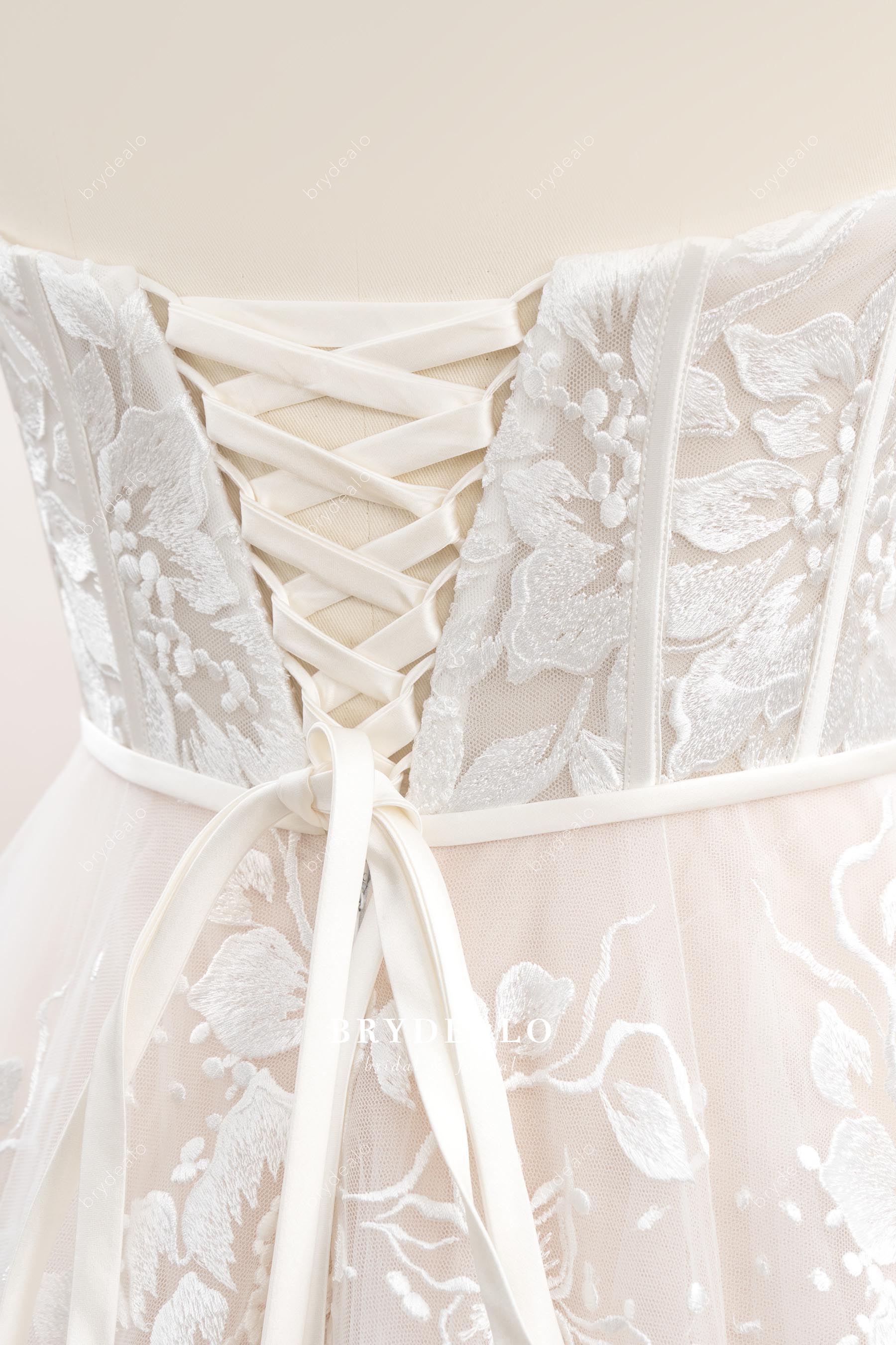 functional lace-up back bridal gown