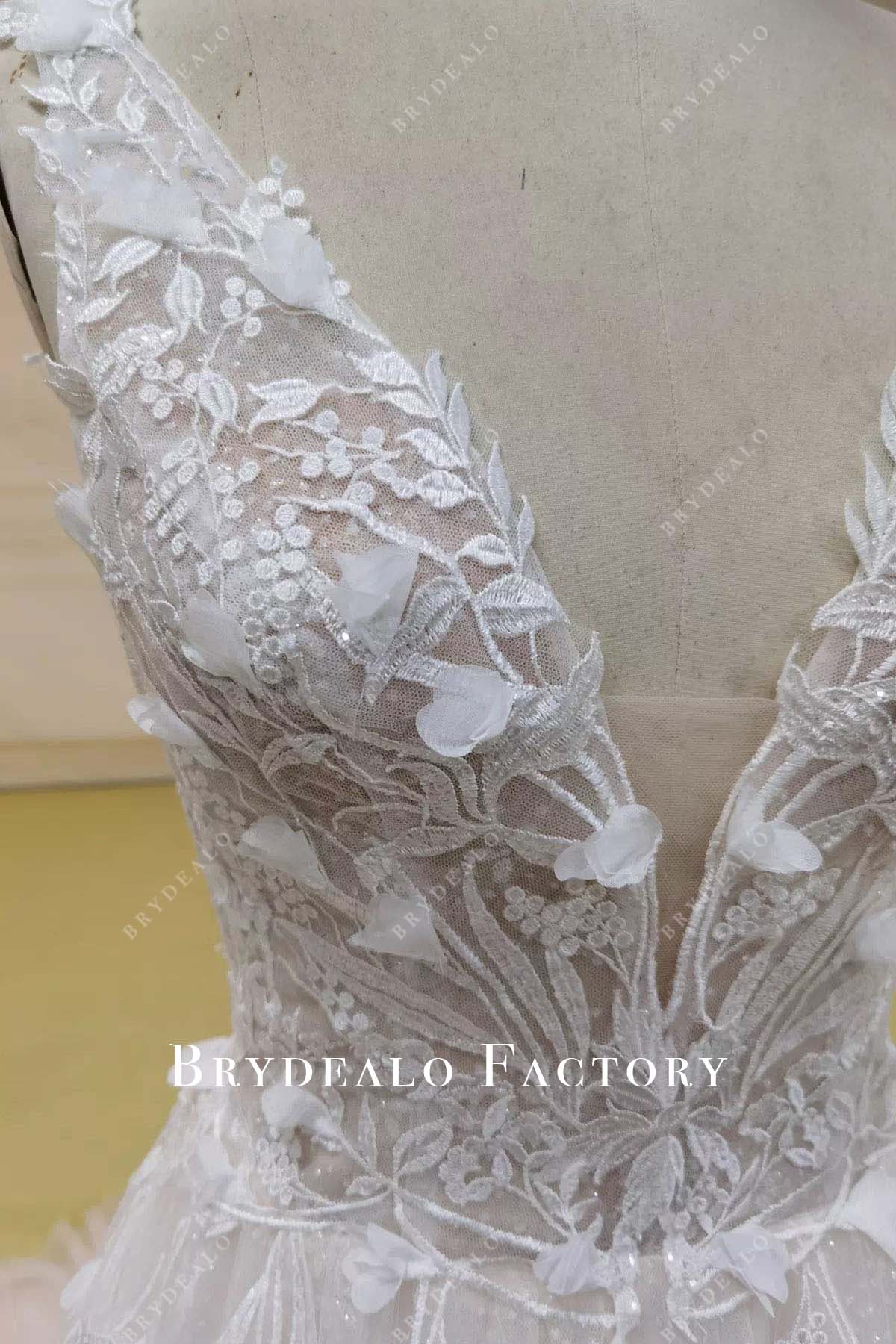 glitter lace wedding dress