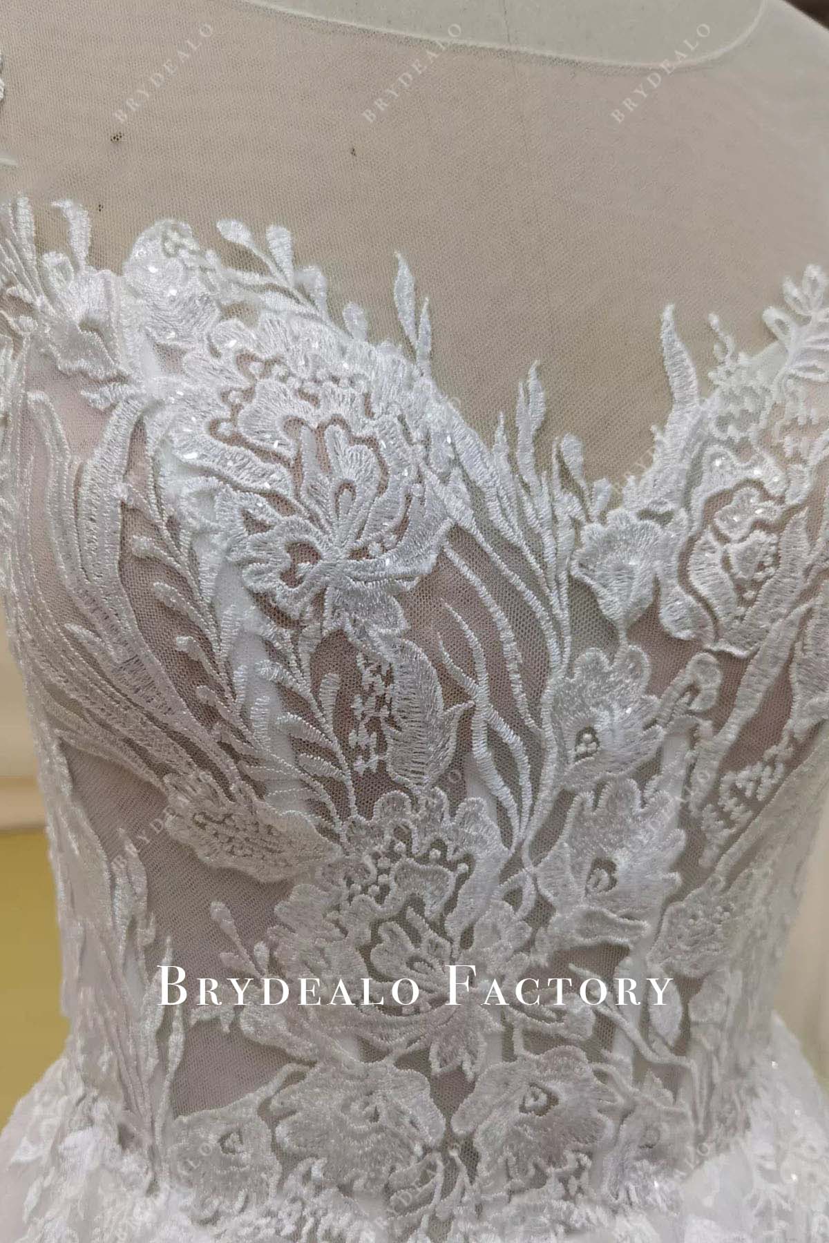 glitter lace wedding dress