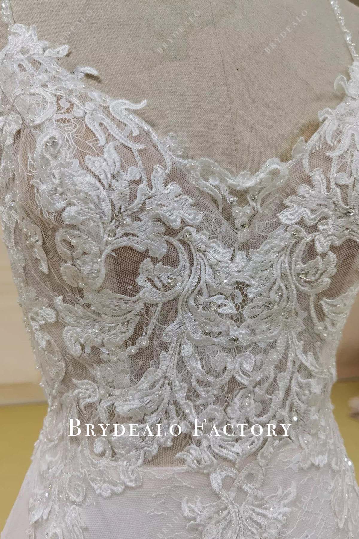 glitter lace wedding dress