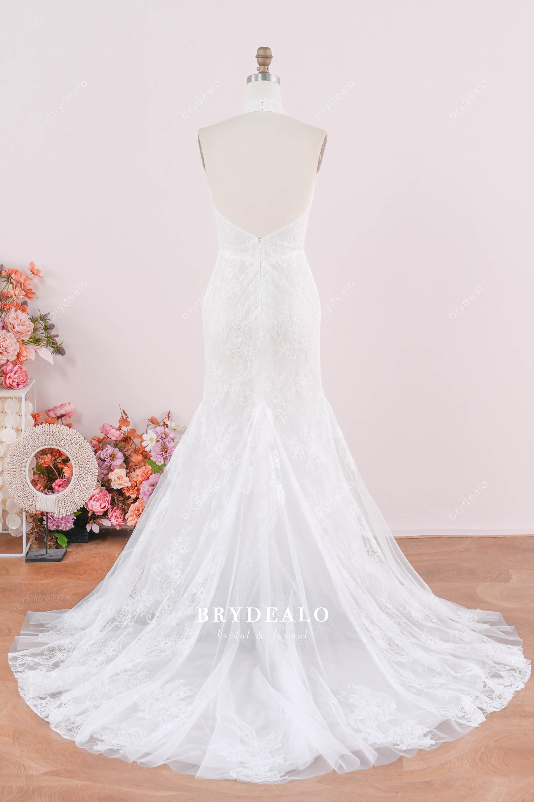 godet lace mermaid bridal dress