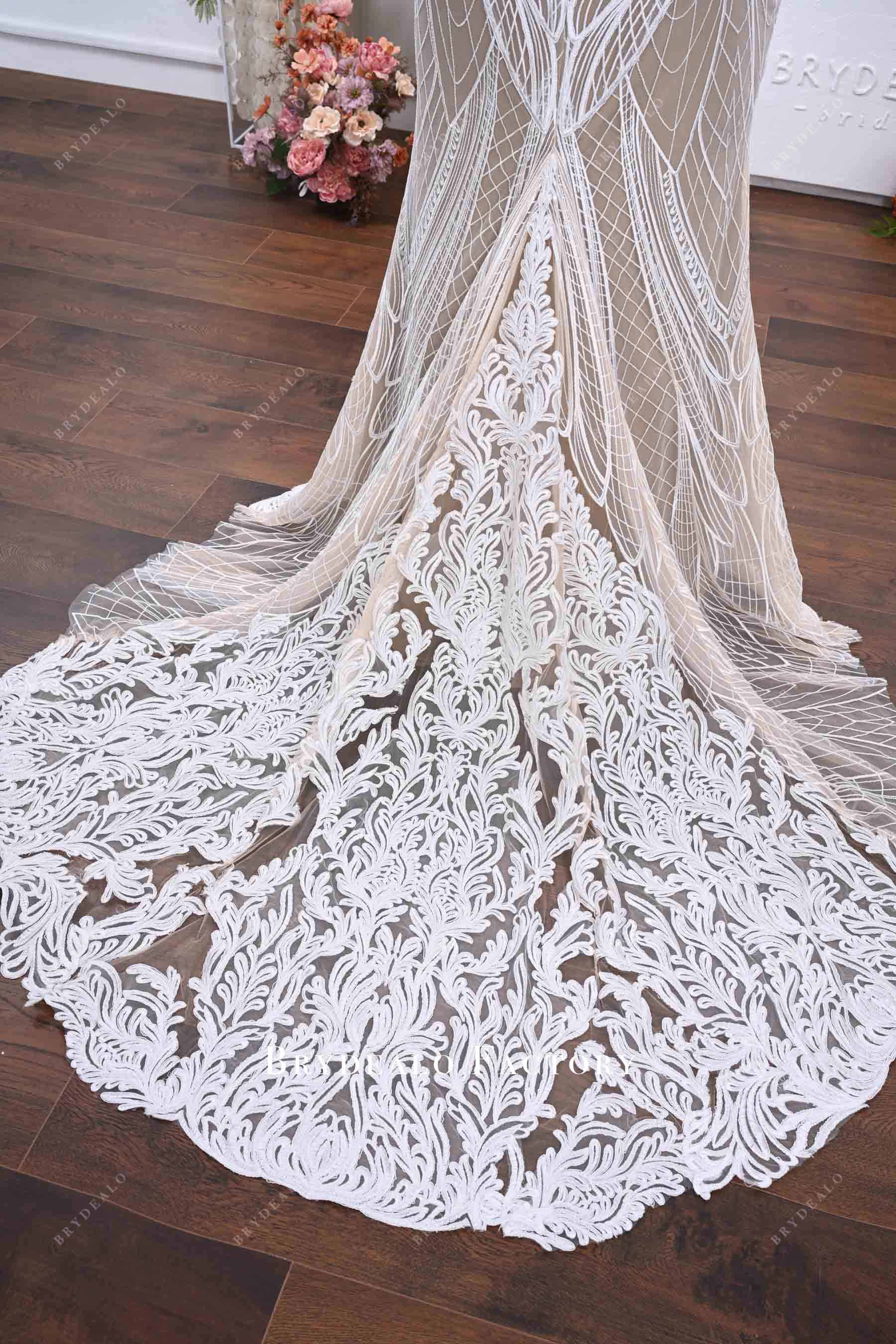 godet lace wedding dress