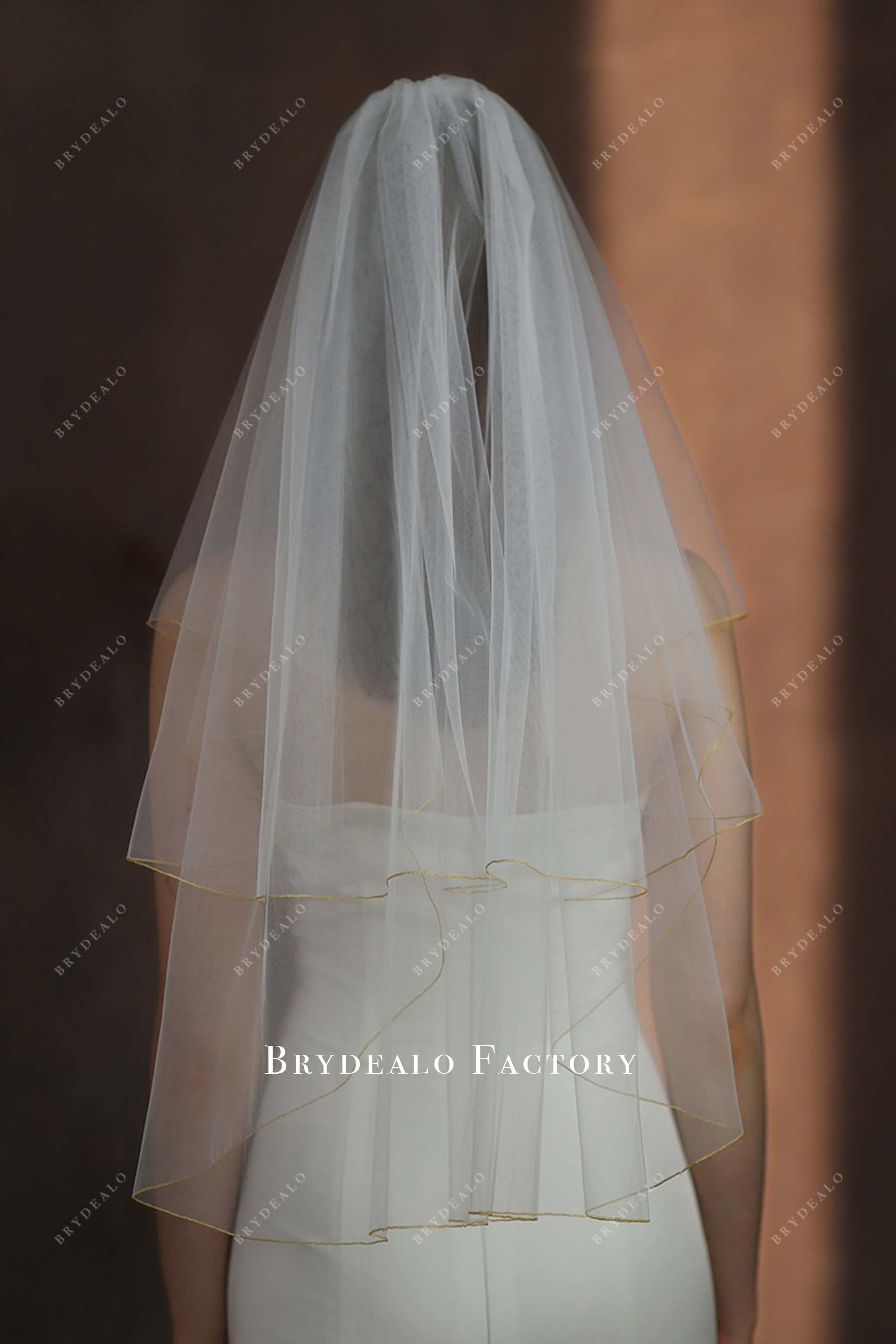 gold edge bridal veil
