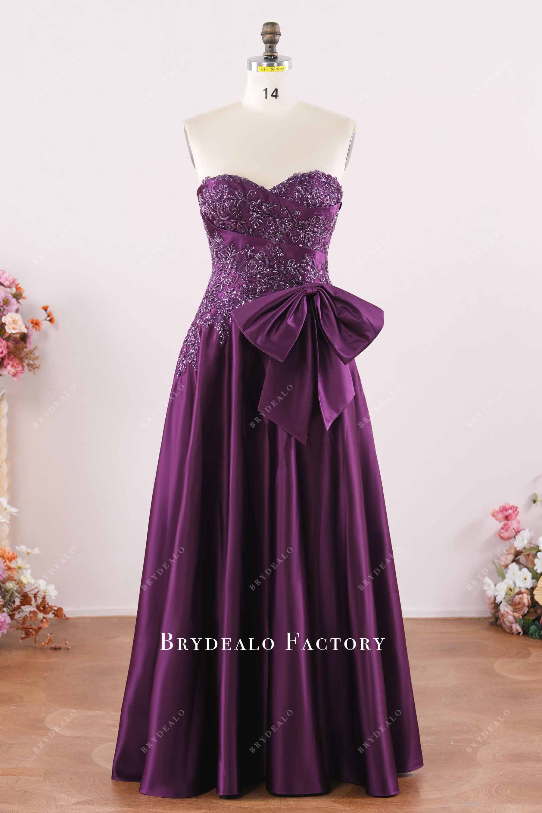 grape beaded lace mother of bride dress