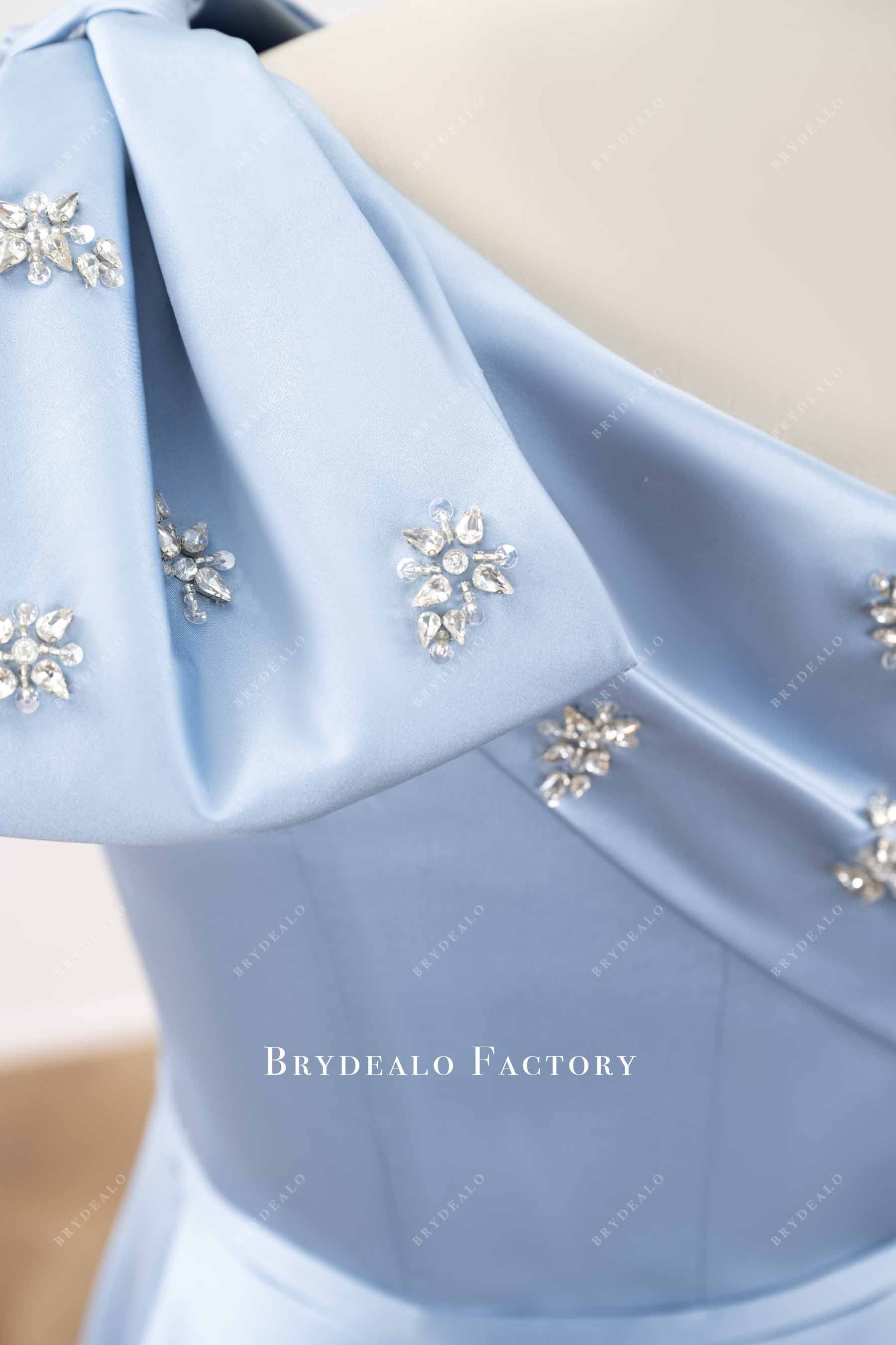 hand-sewn rhinestone bowknot formal dress