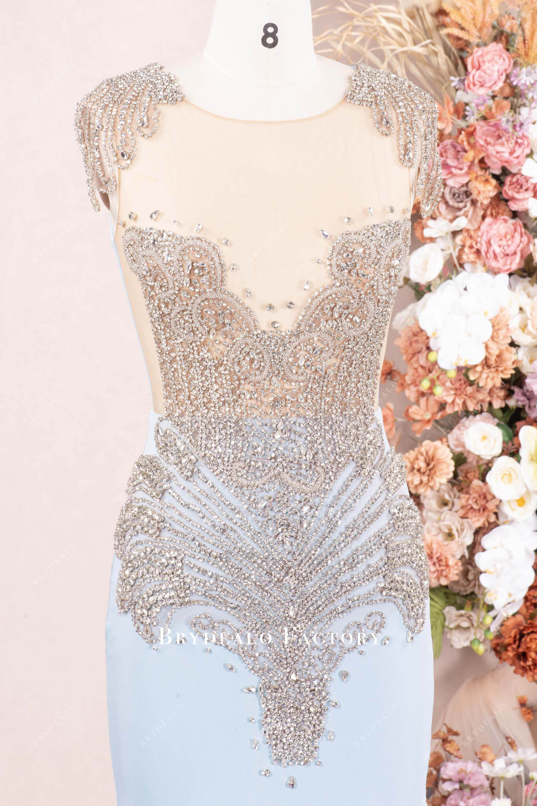 hand-sewn rhinestone prom dress