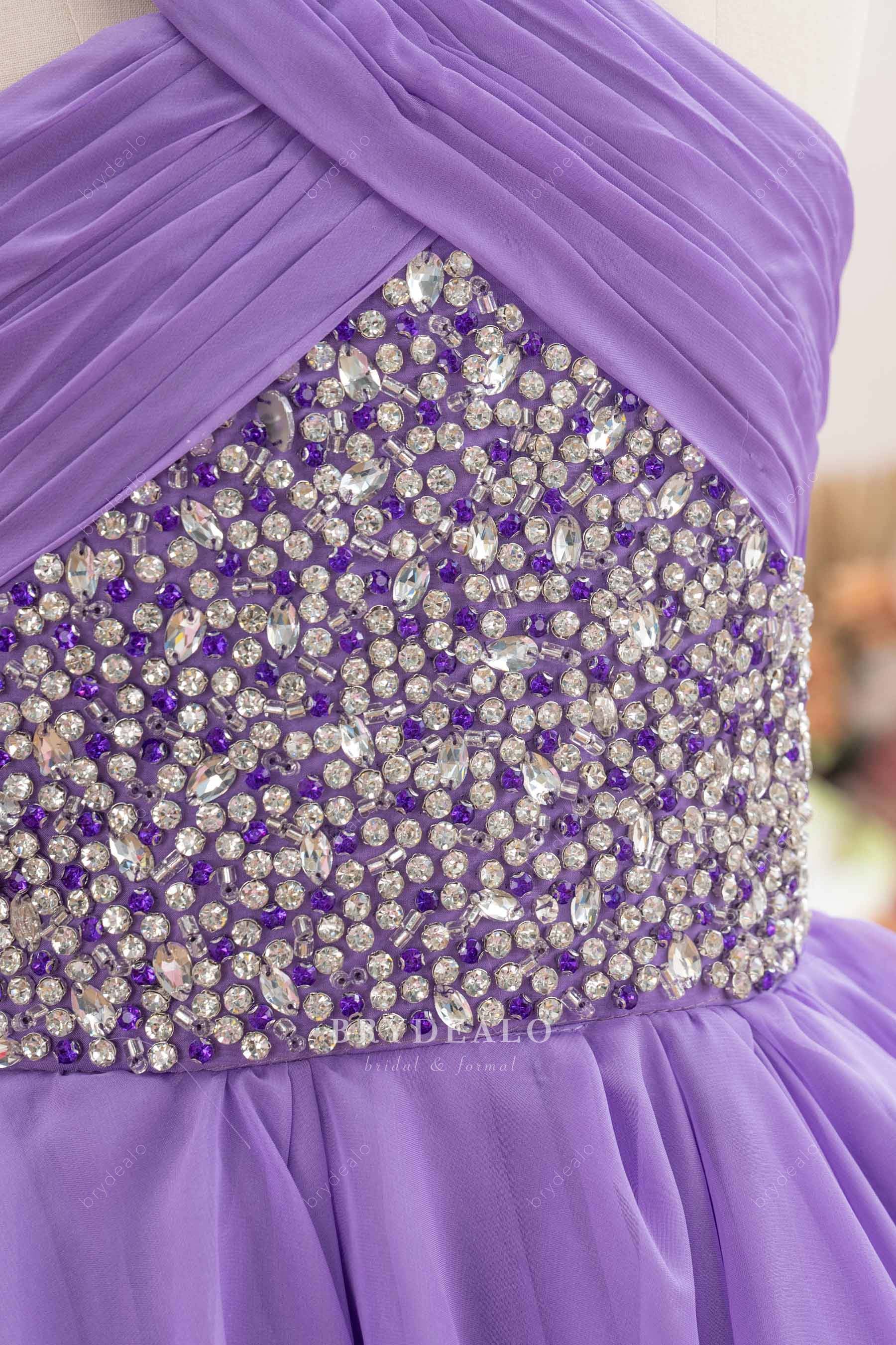 hand-sewn rhinestone teen pageant dress