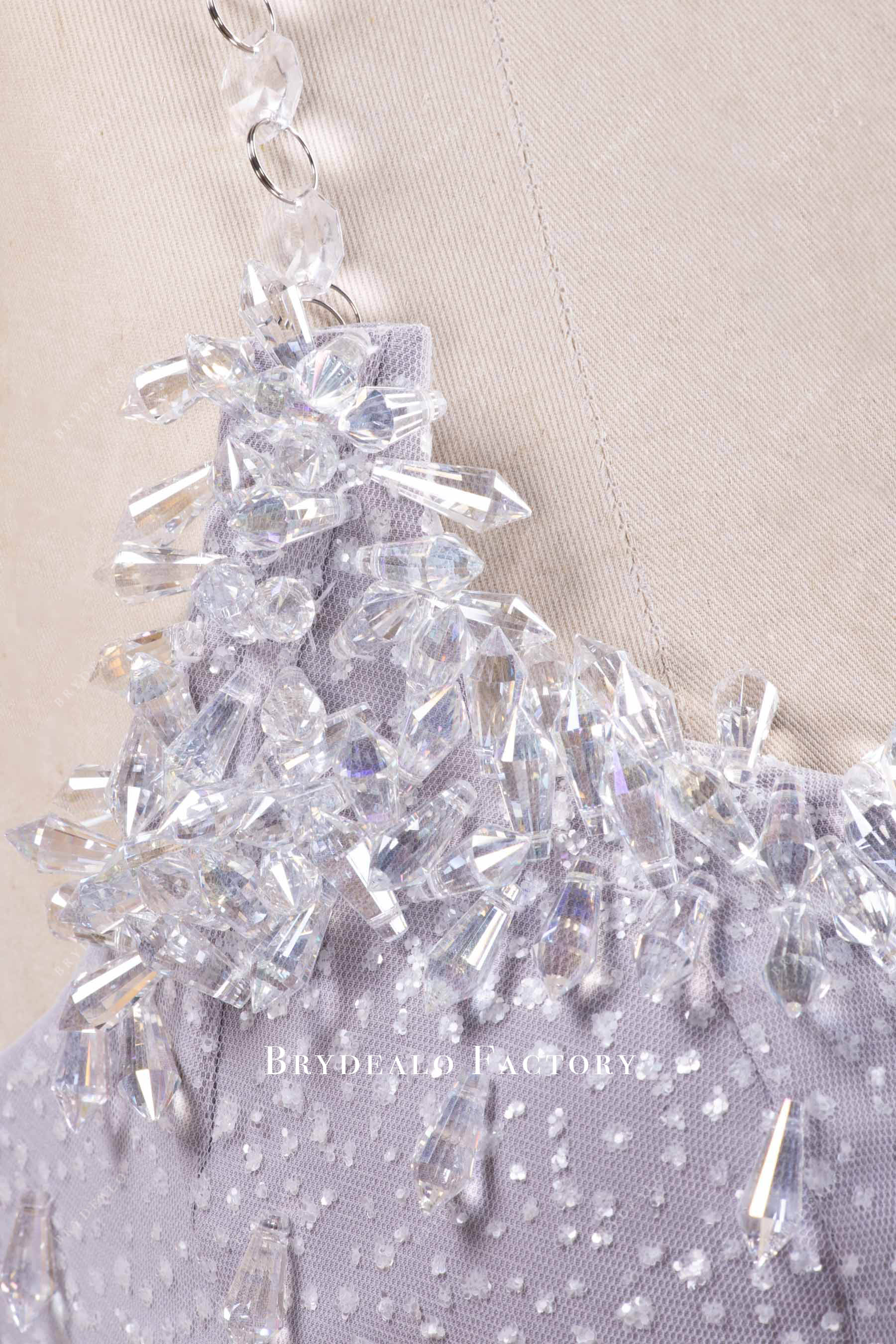 hand-sewn rhinestones prom dress