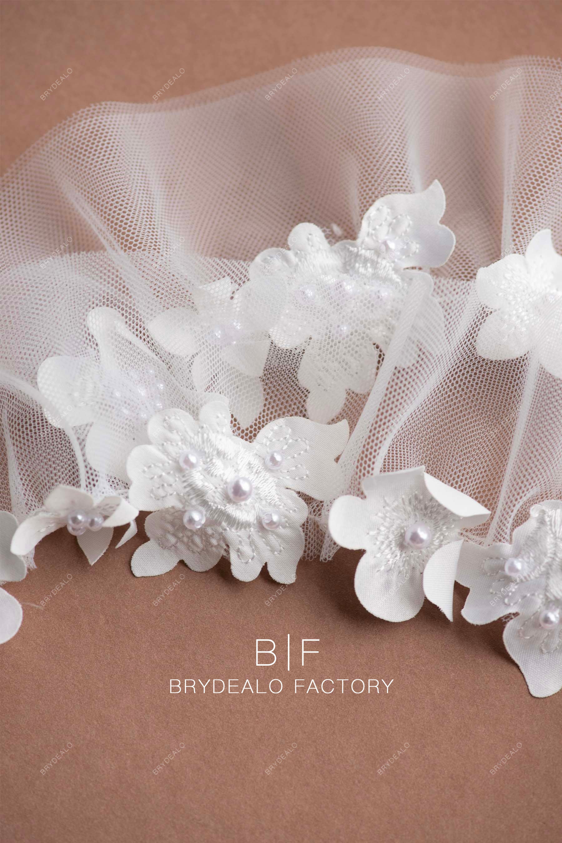 handmade flower pearls bridal sleeves