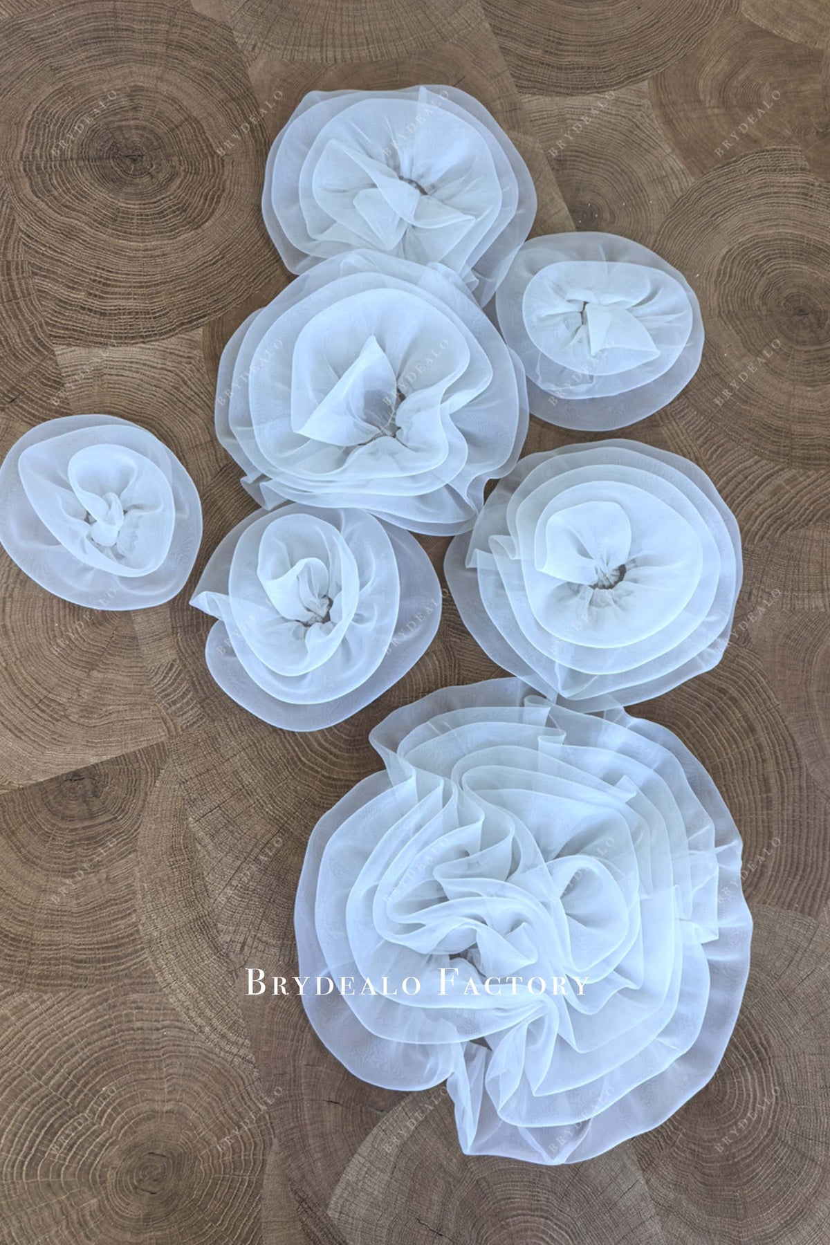 handmade 3D organza flowers