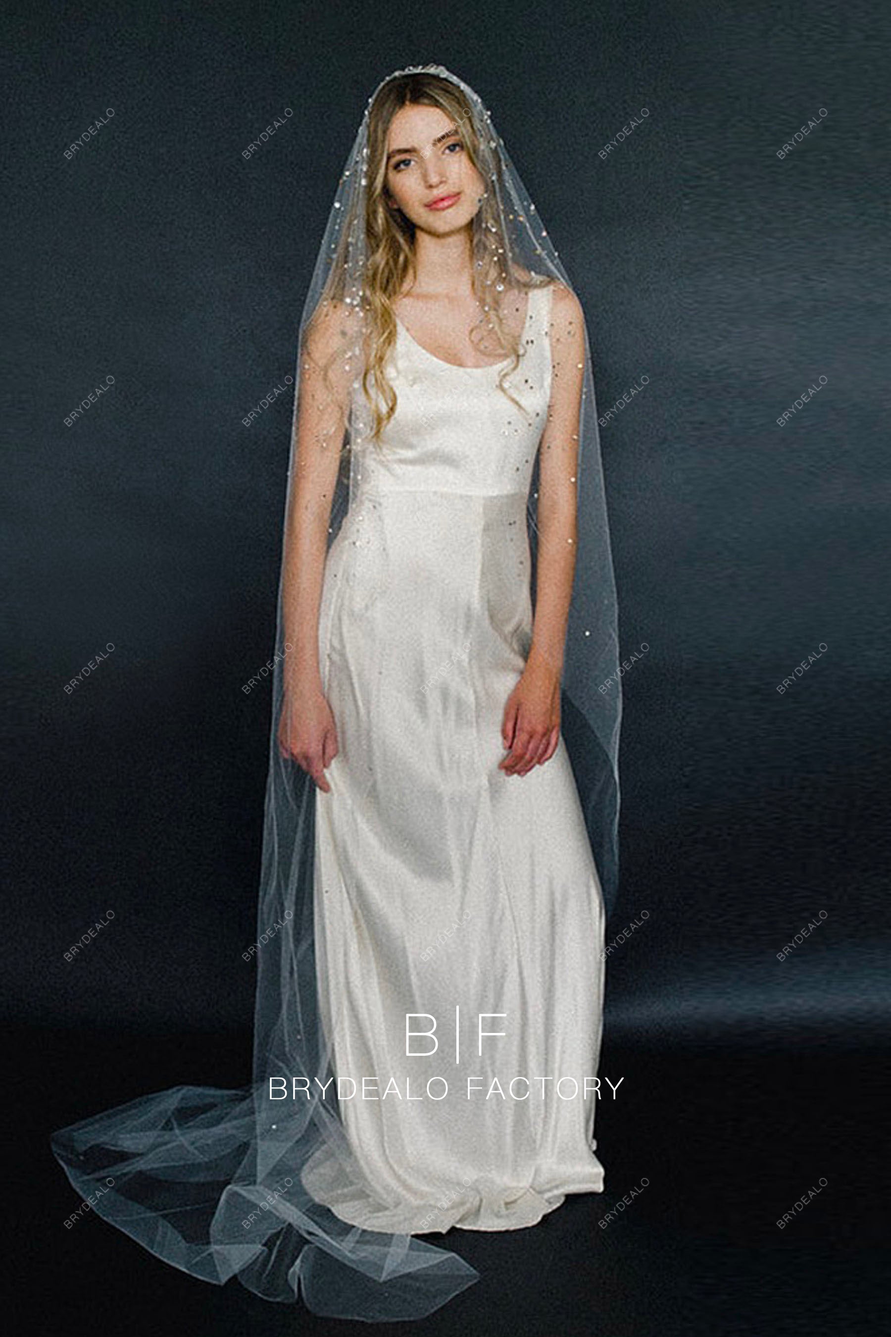 high quality rhinestone veil