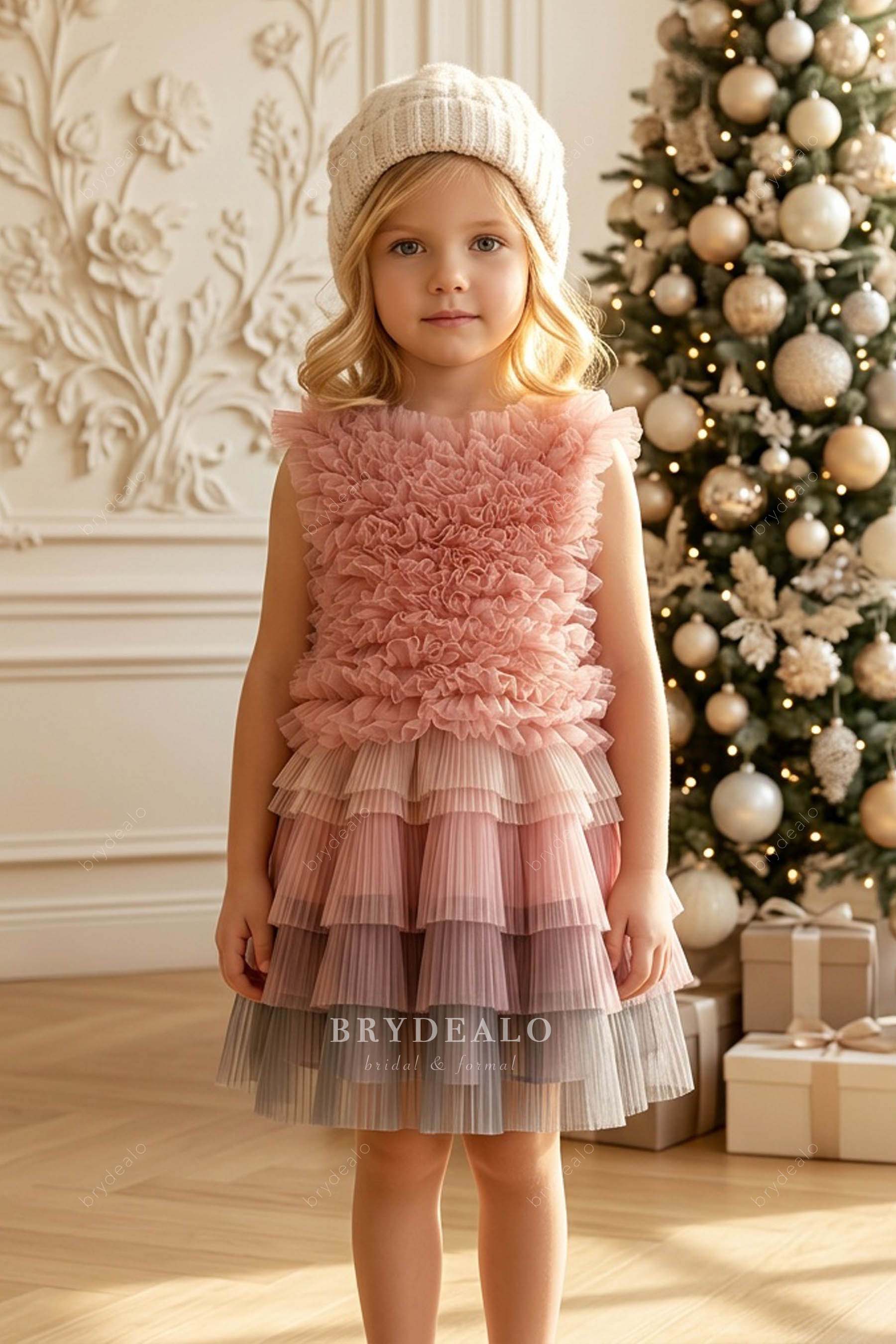 Cute Coral Two-Piece Fluffy Tank Top Tulle Dress 2 / Custom Color / Custom Color