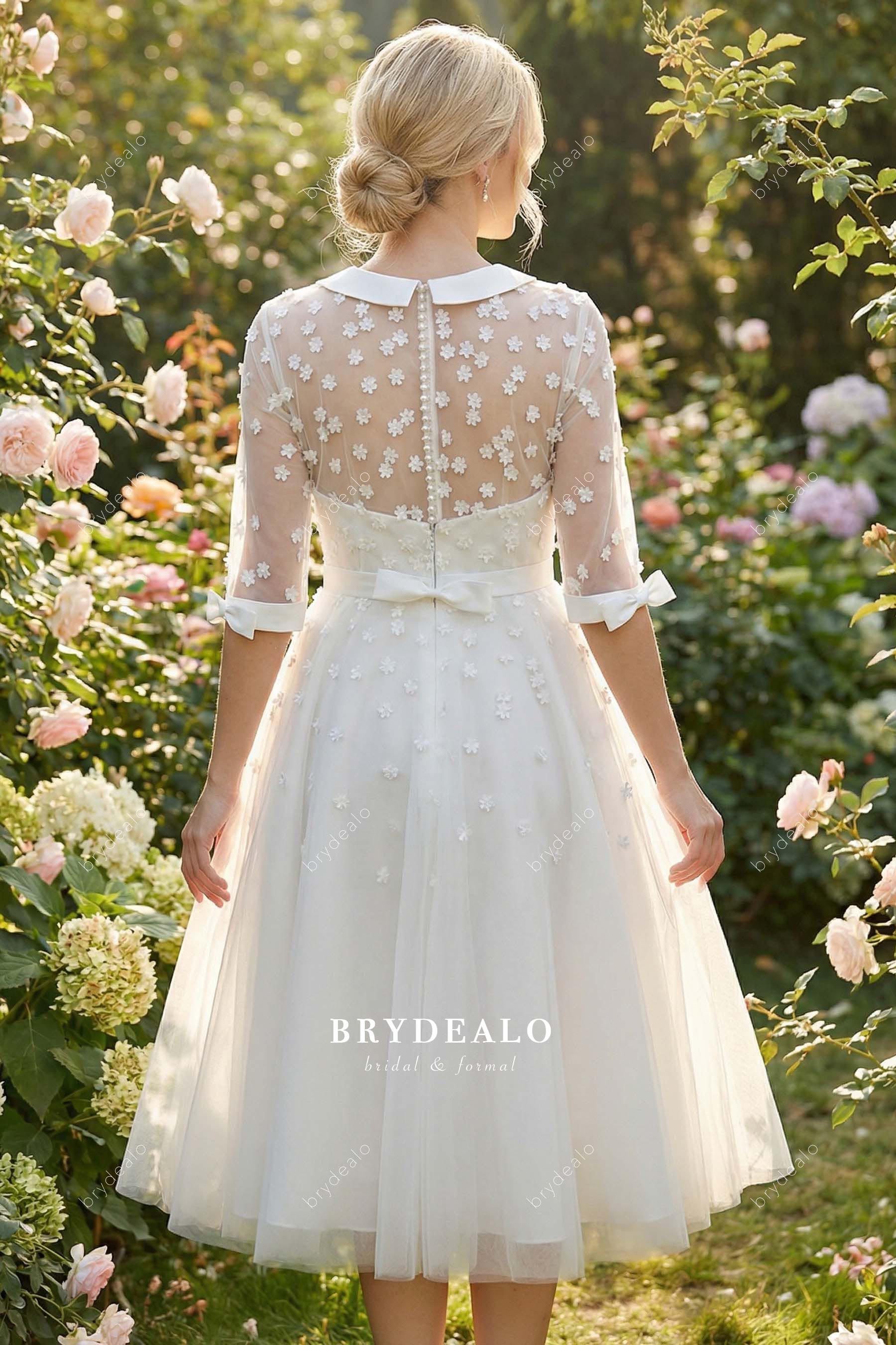 illusion back vintage wedding gown