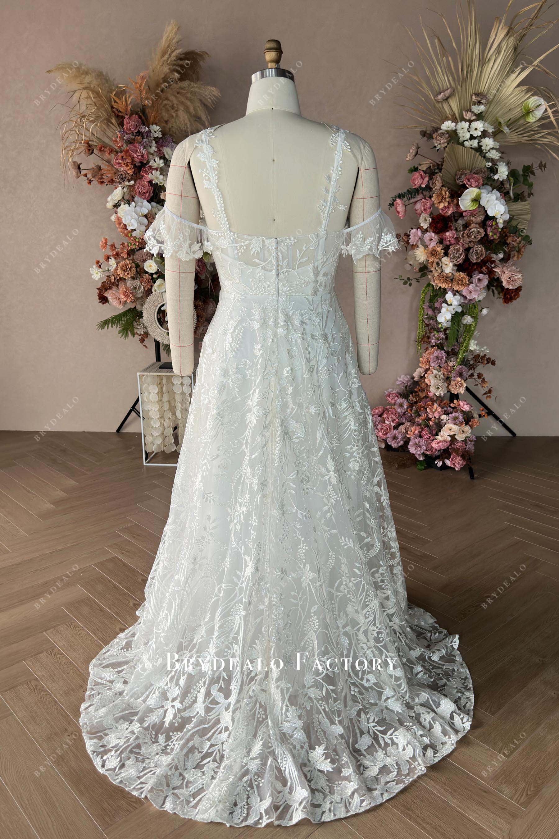 illusion back wedding dress