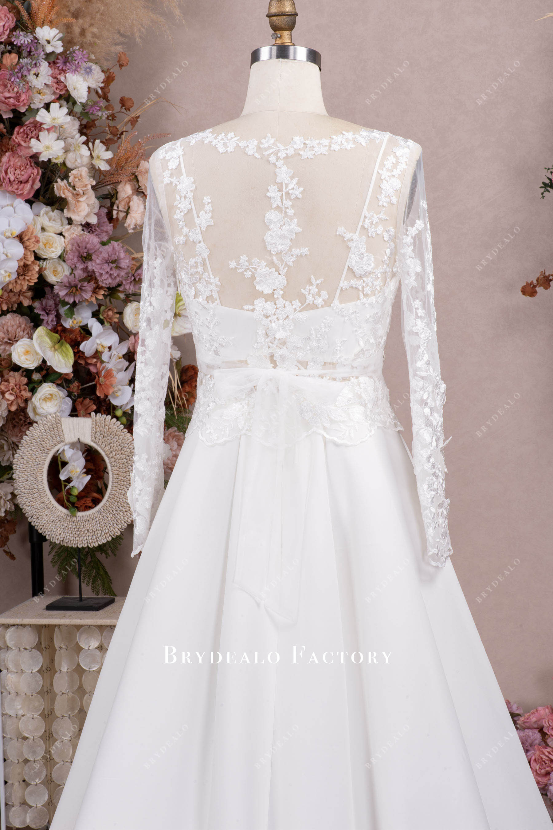 illusion lace top wedding dress