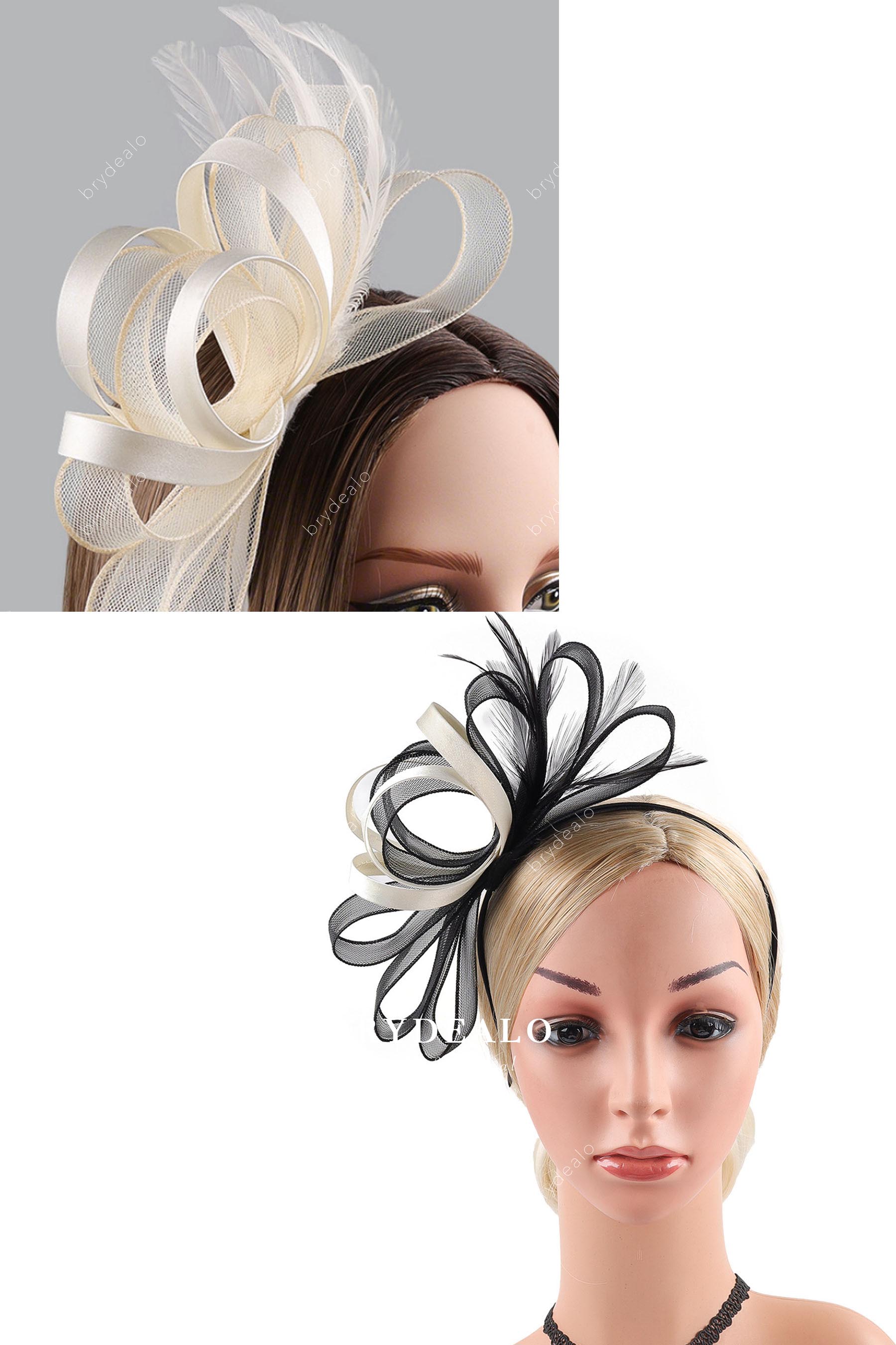 ivory feather band hat