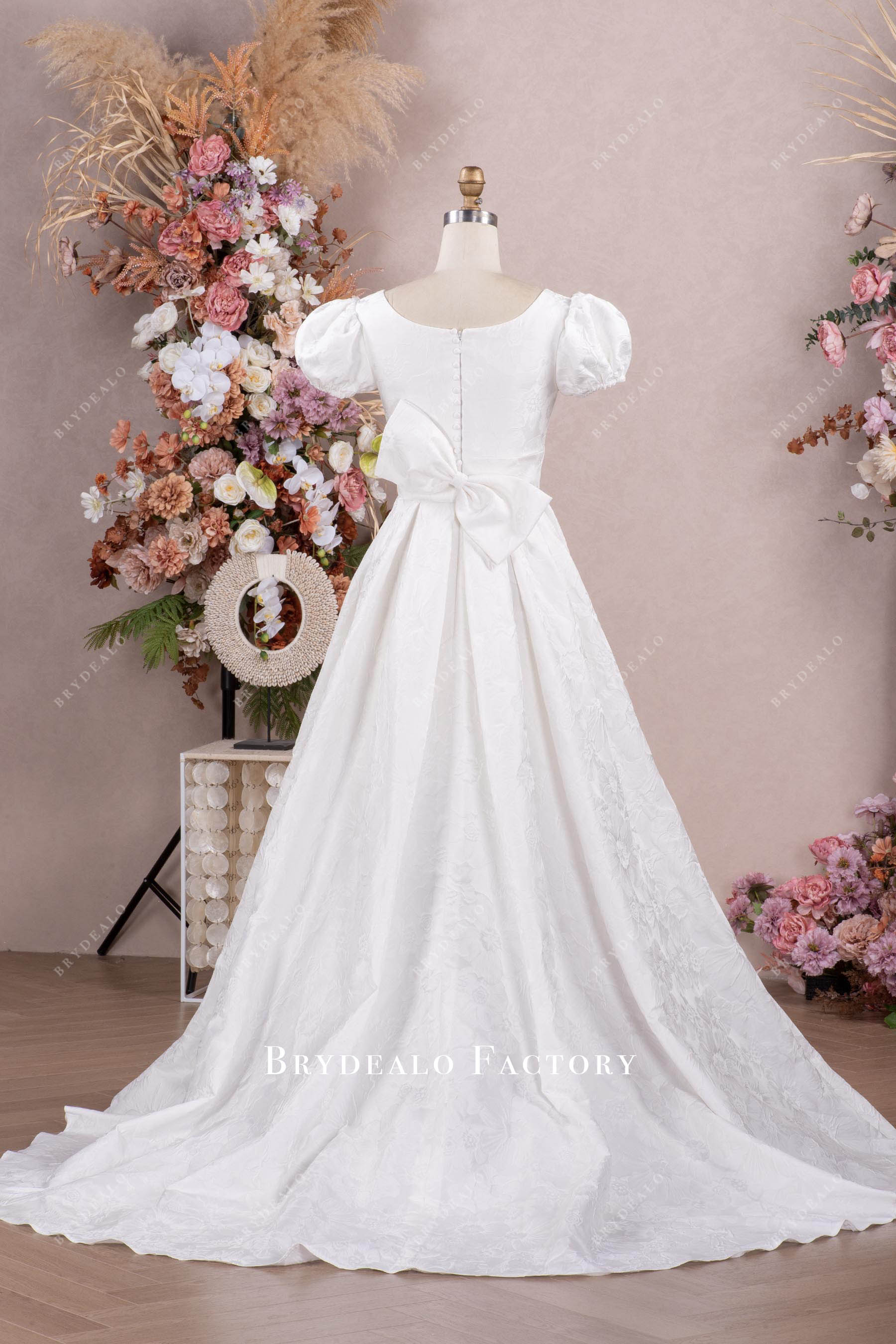 jacquard Aline long wedding dress