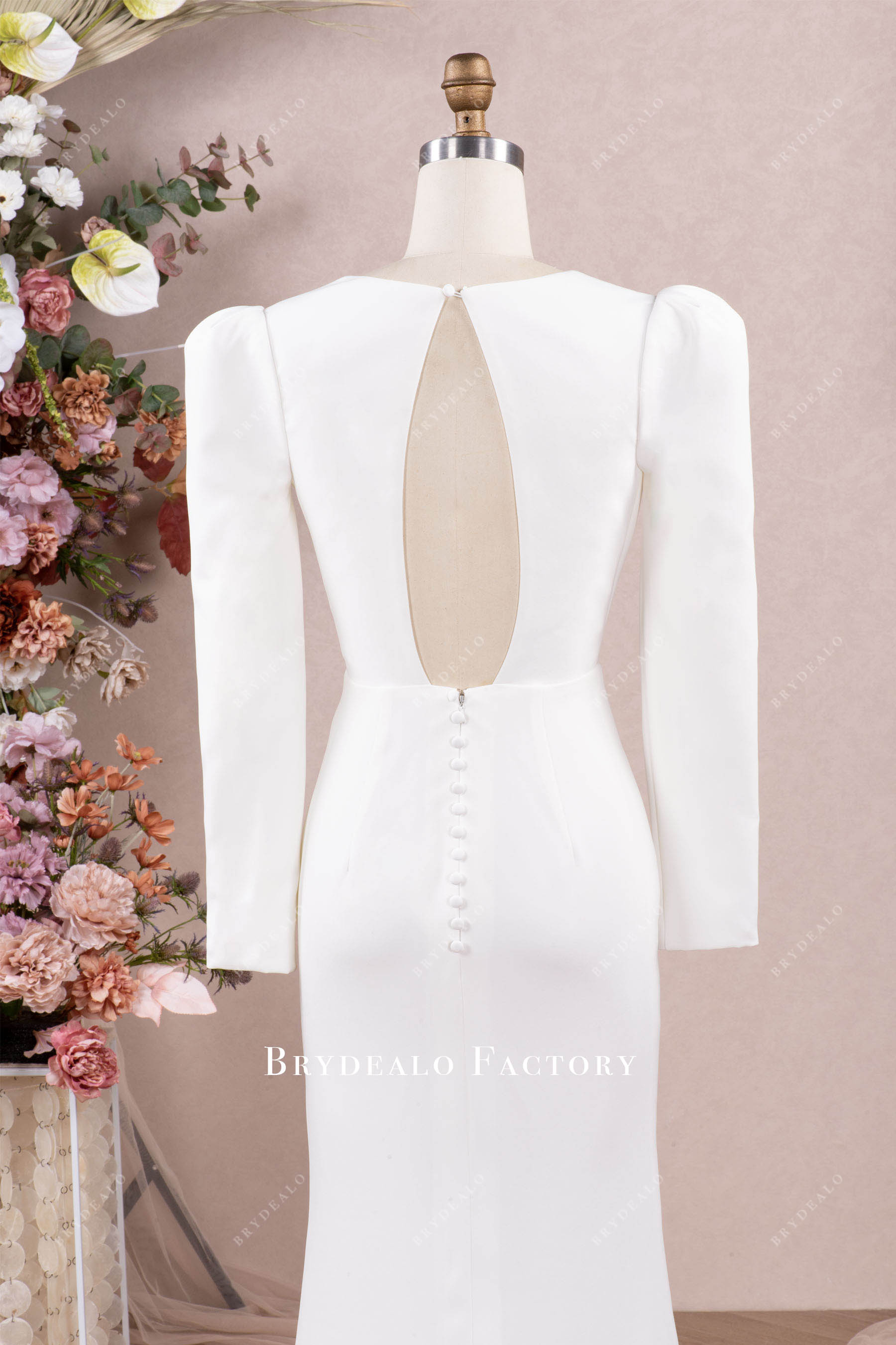 keyhole back wedding dress