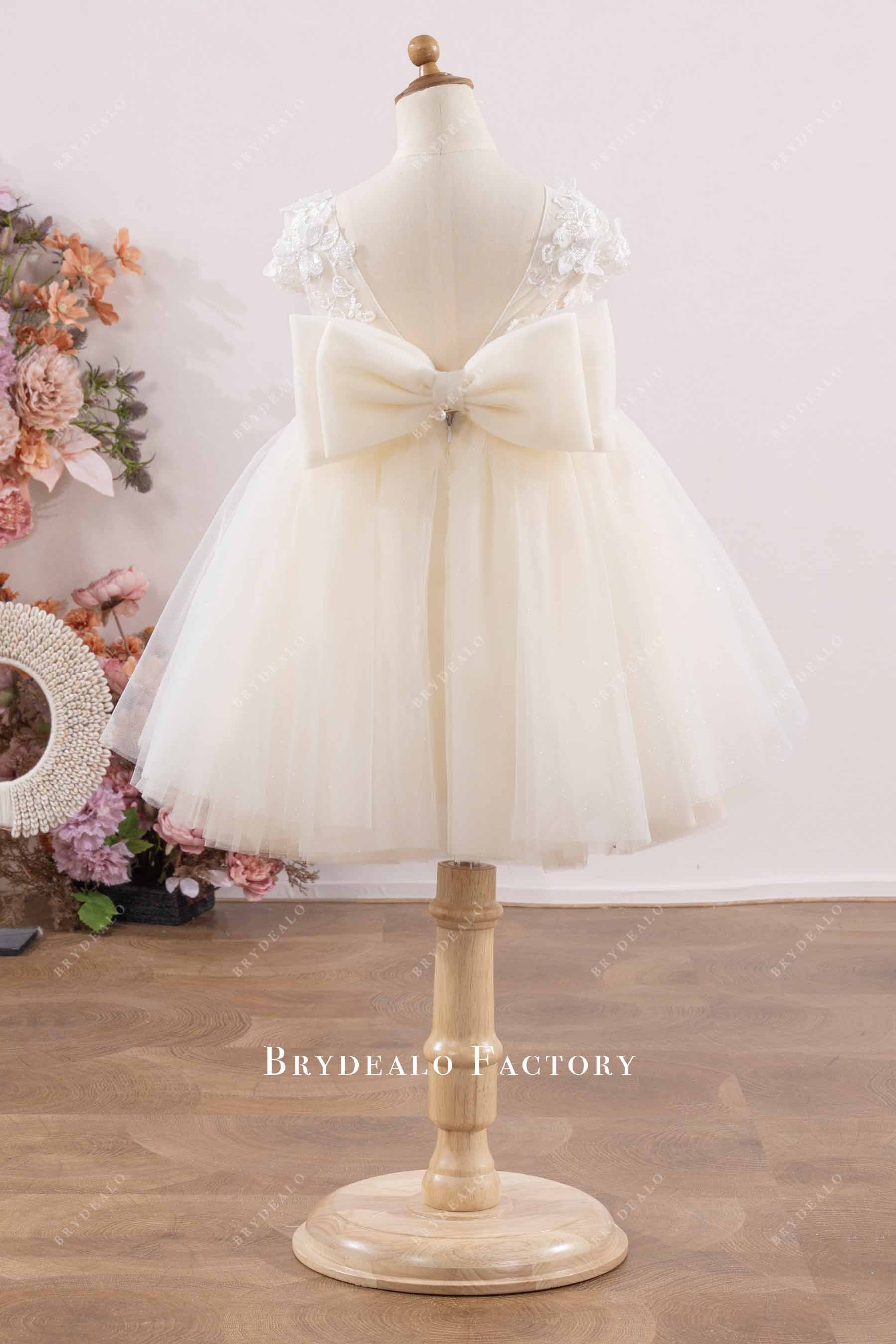 knee length tulle ballgown kids formal dress