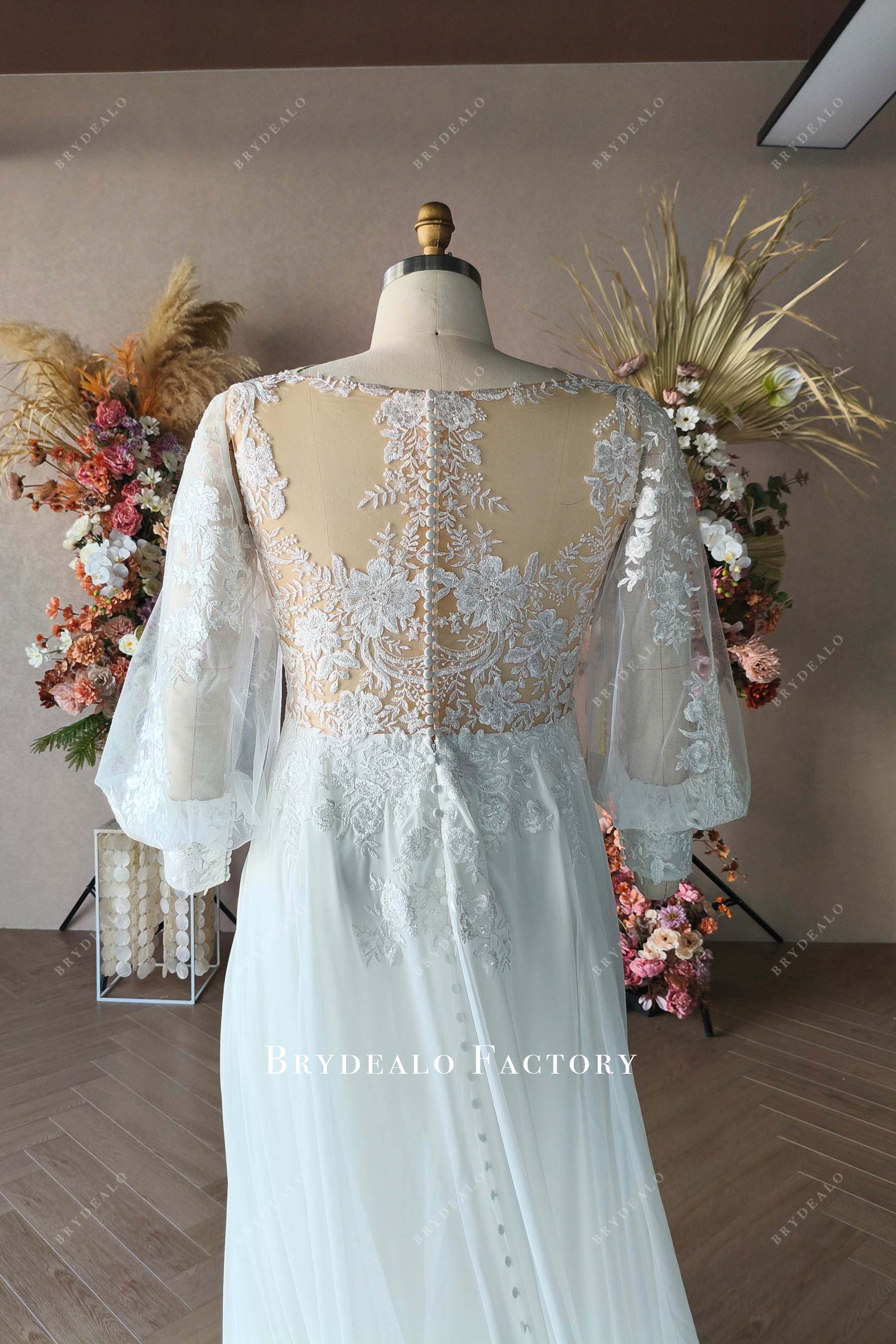 lace back wedding dress