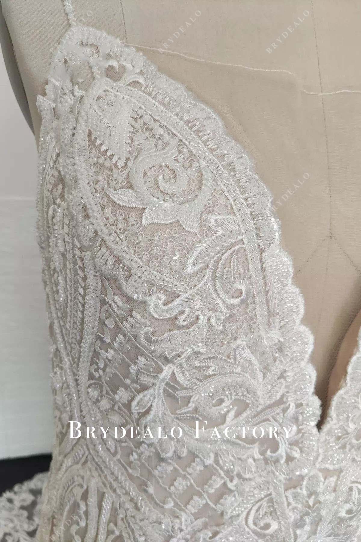 lace beaded wedding dress