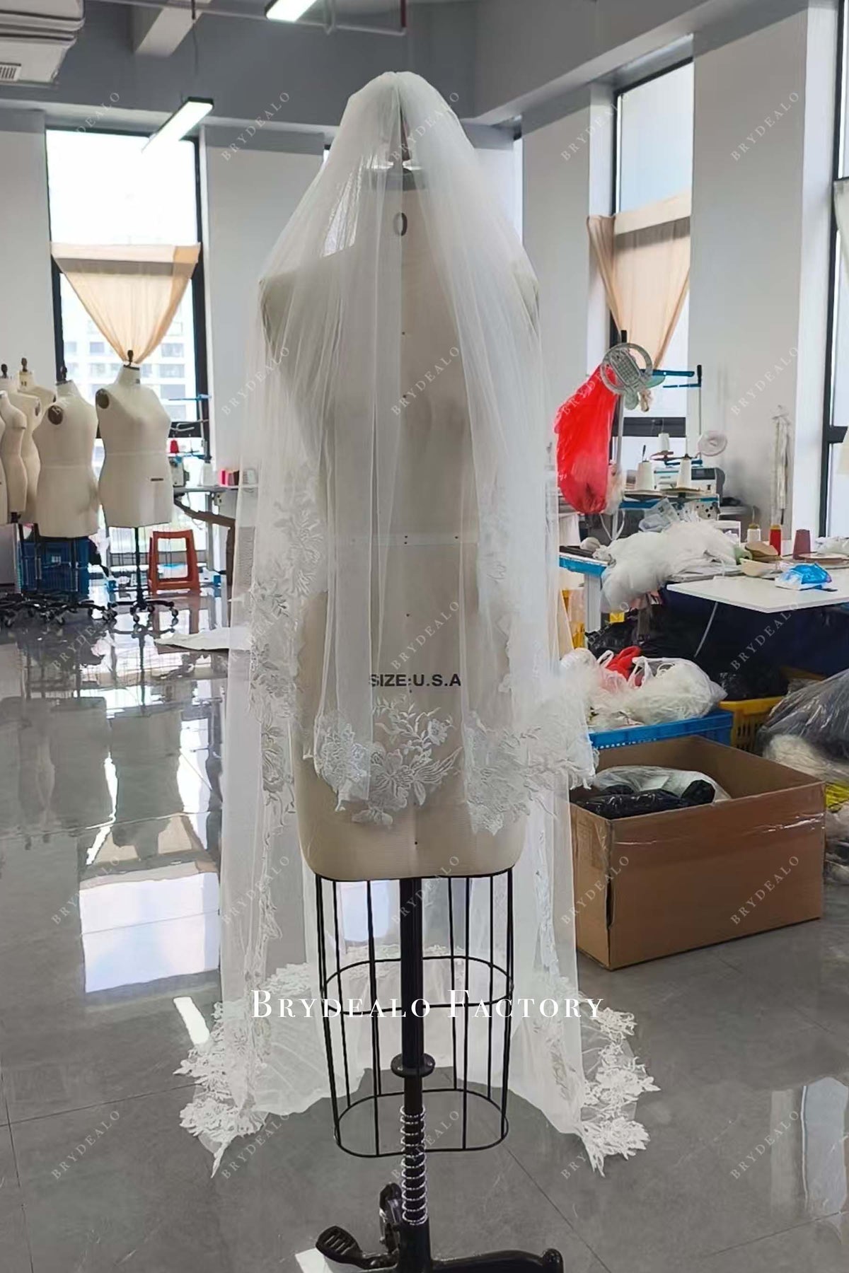 lace bridal blusher veil