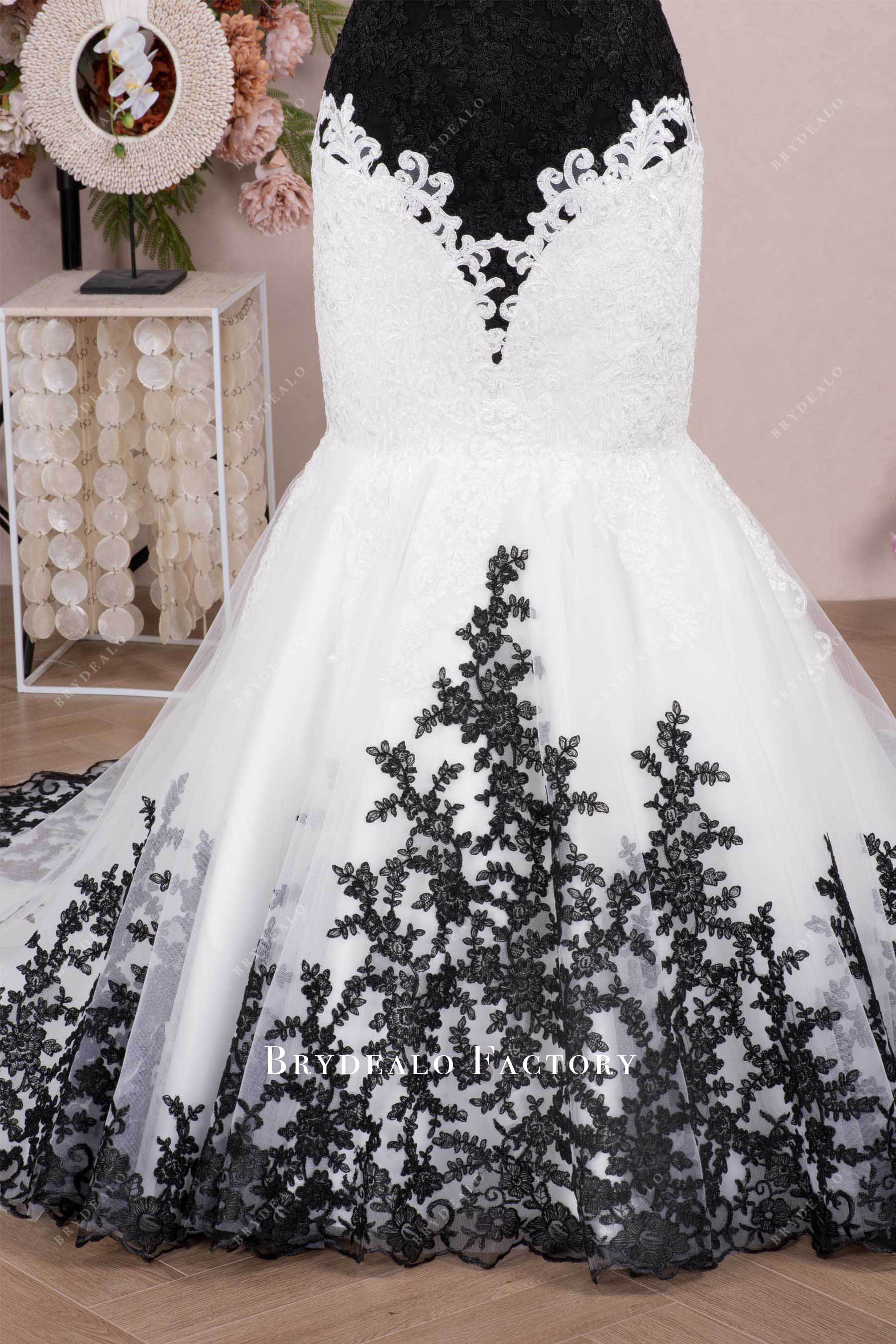 lace fit flare wedding dress