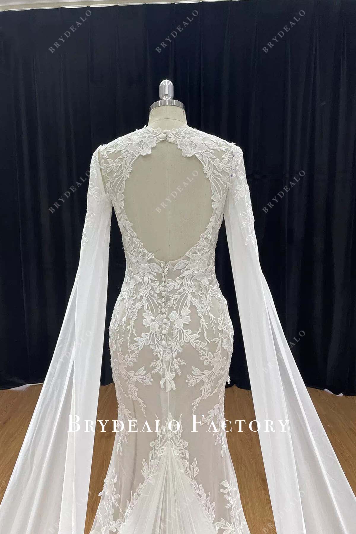 lace keyhole back mermaid wedding dress