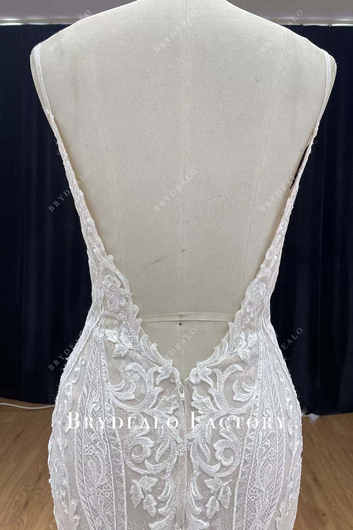 lace low back wedding dress