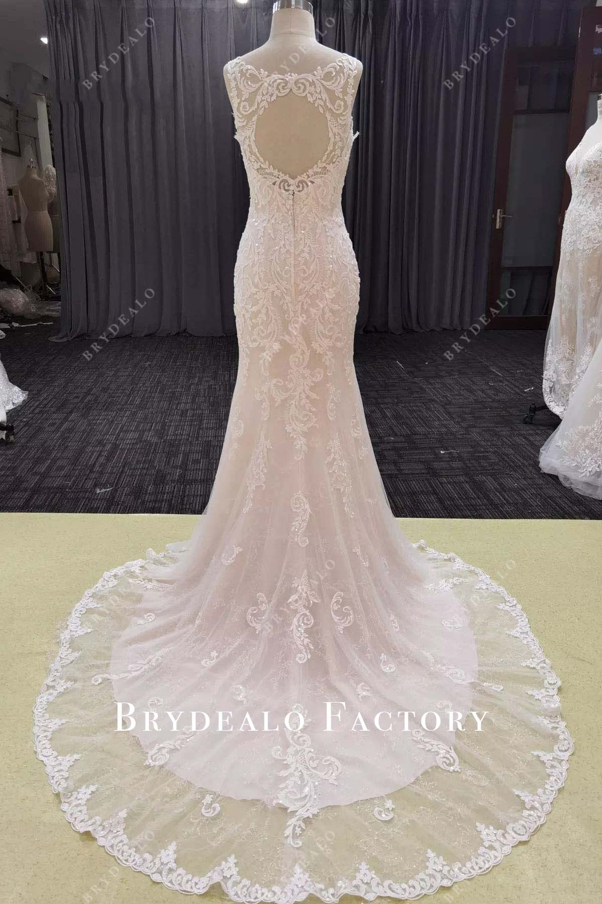 lace mermaid court train wedding dress