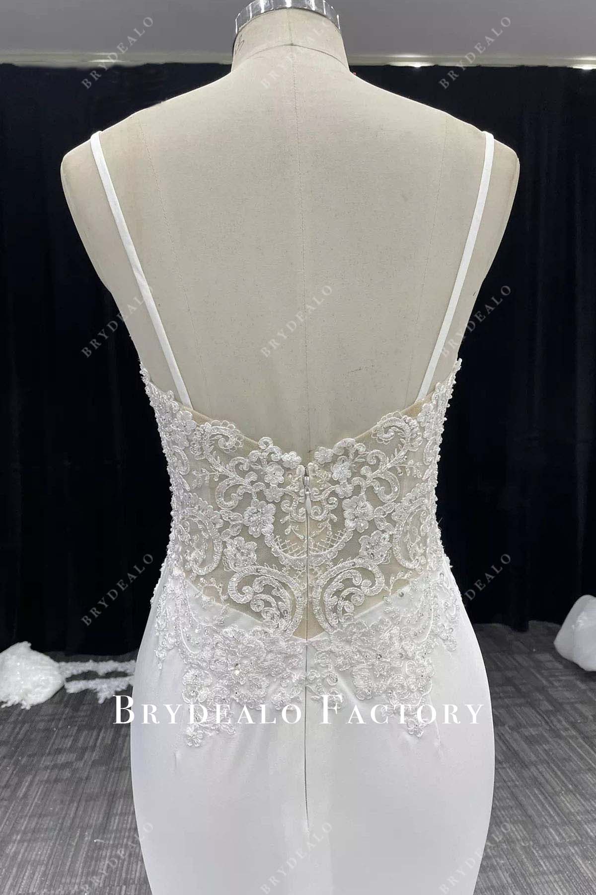 lace open back mermaid wedding dress