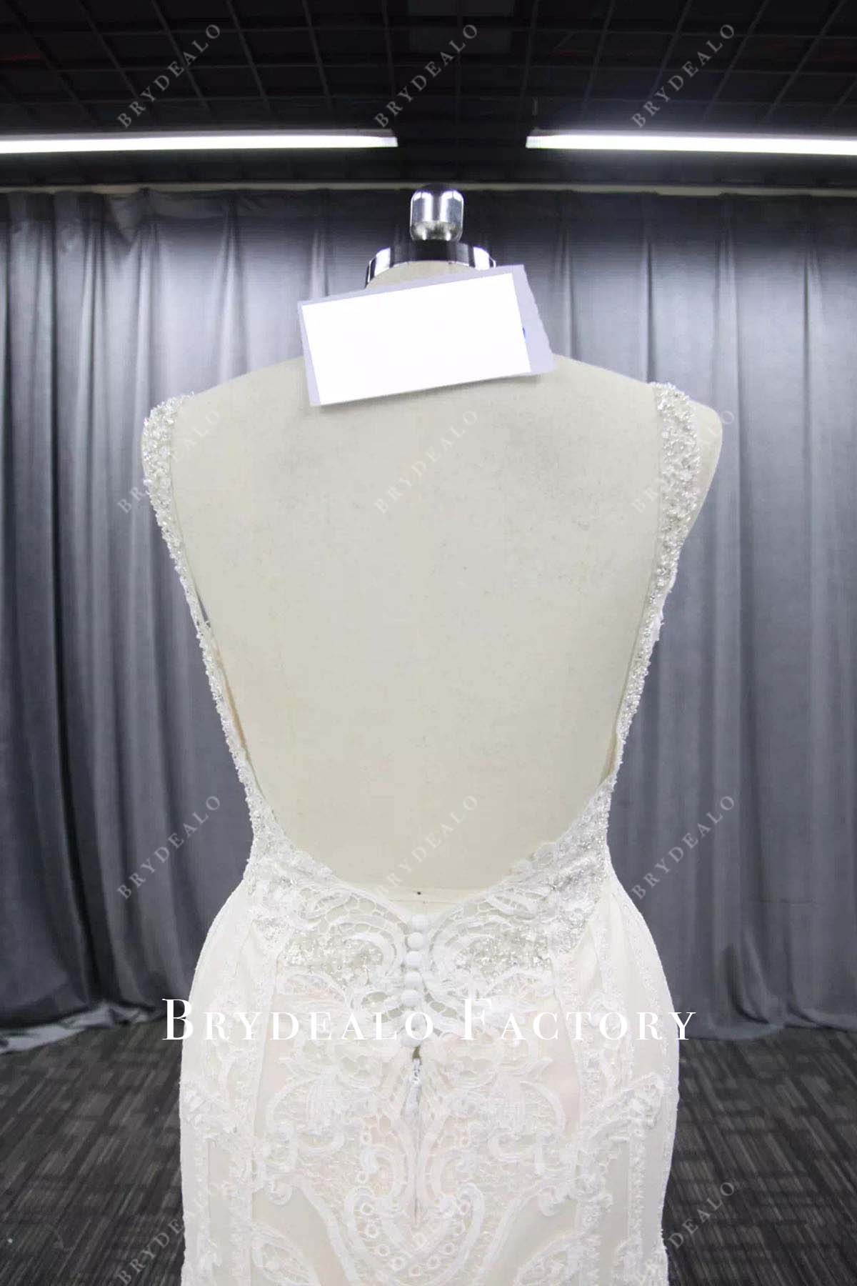 lace open back mermaid wedding dress