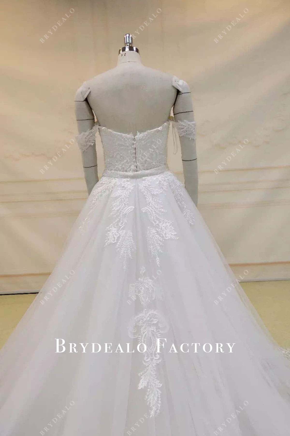 lace open back wedding dress