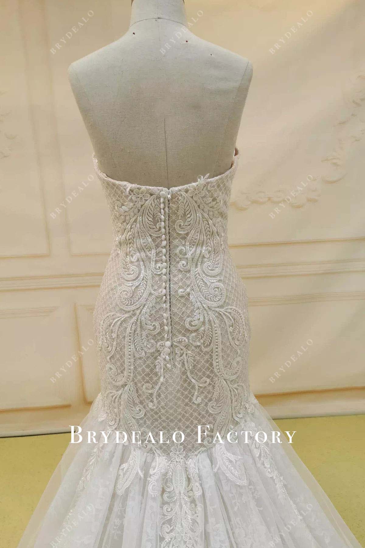lace open back wedding dress