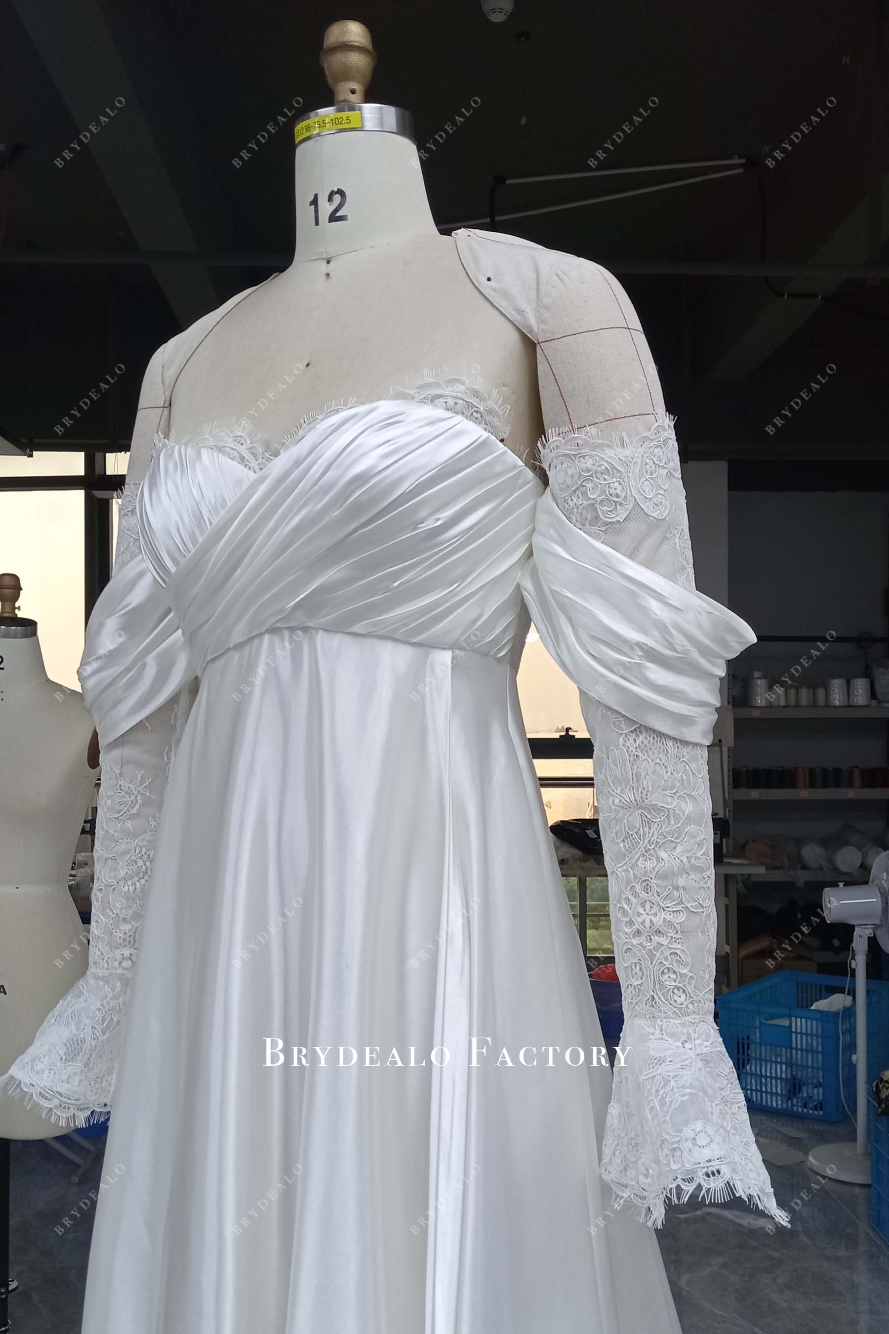 Lace Charmeuse Pregnant Multi-Wear Bridal Dress
