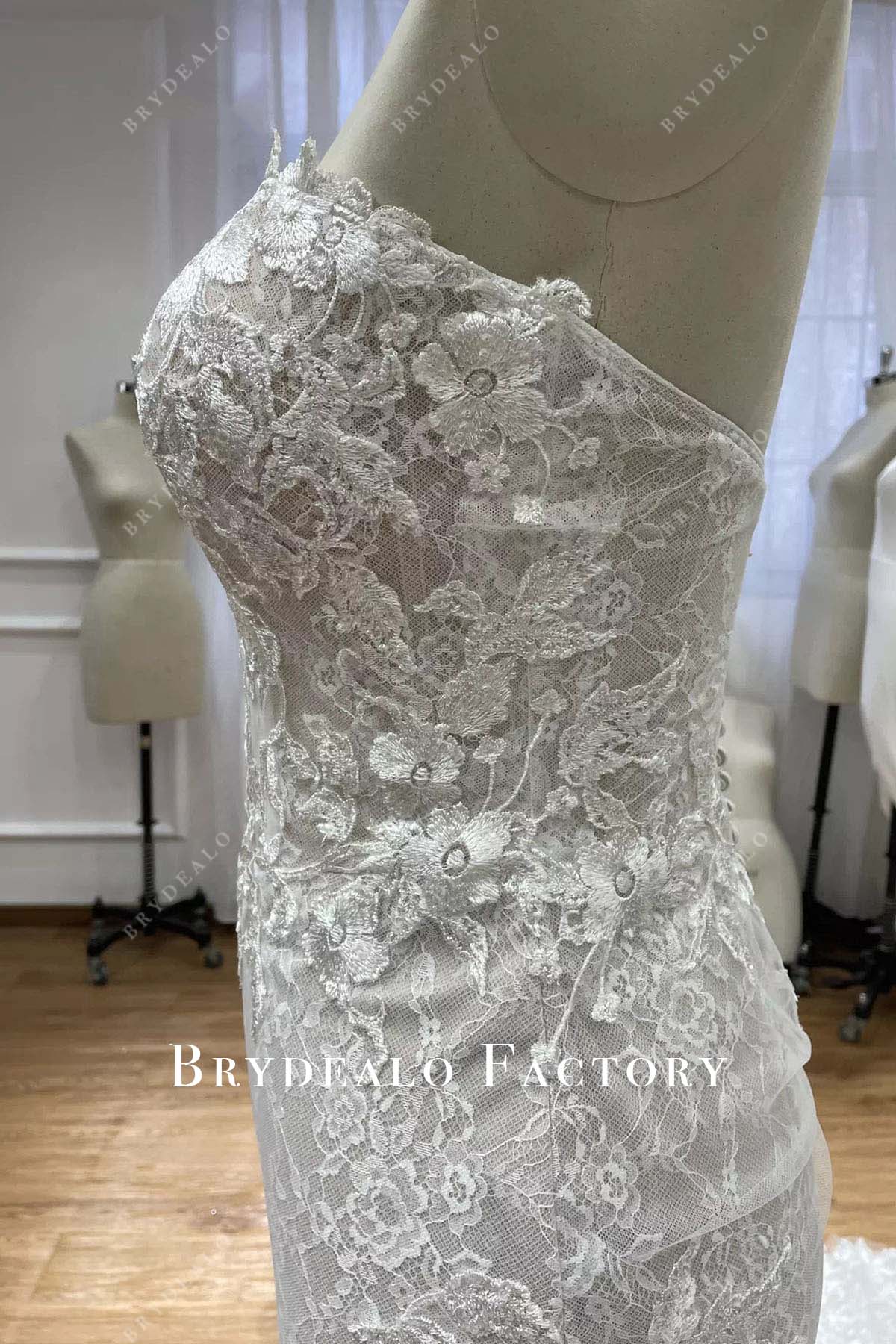 lace strapless wedding dress