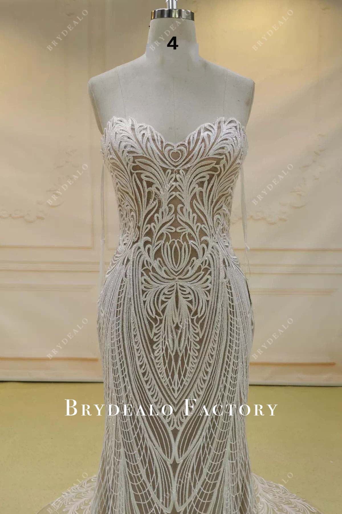 lace sweetheart neck mermaid wedding dress