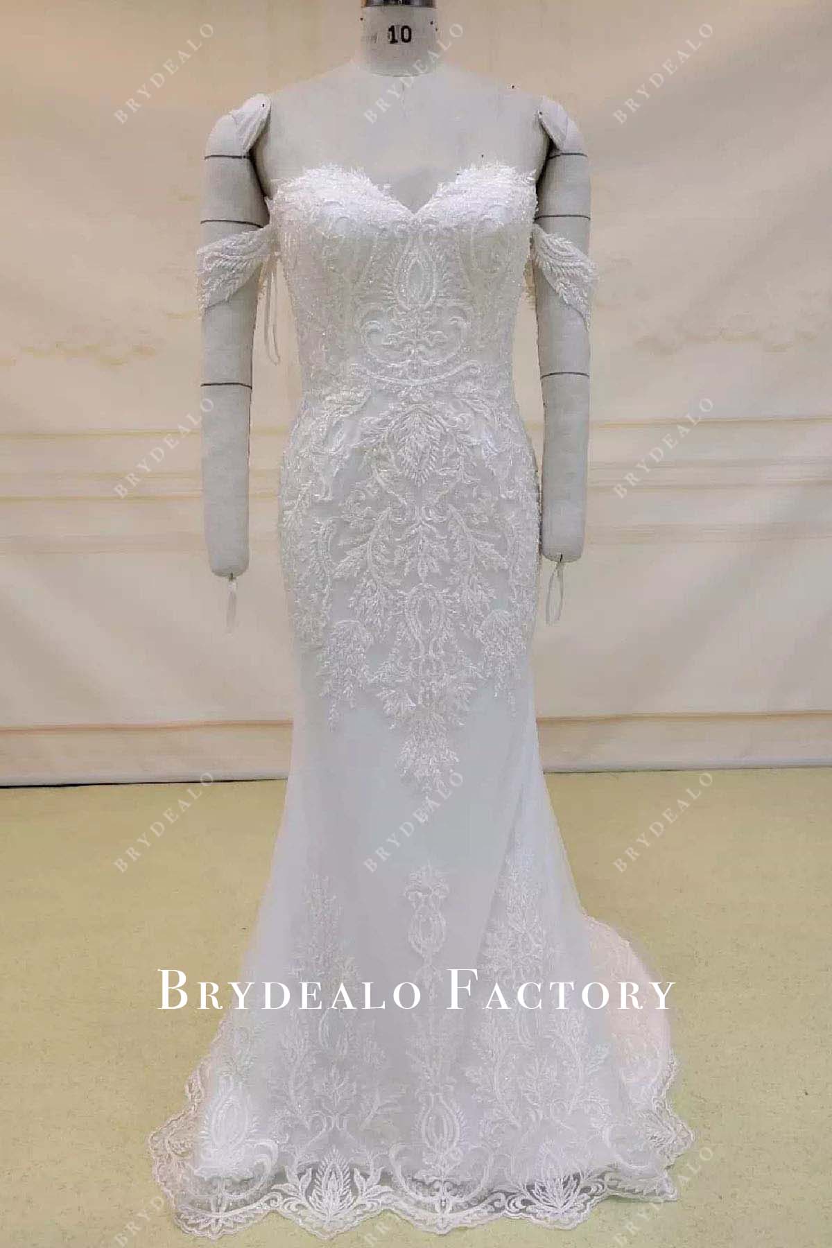 lace sweetheart neck wedding dress