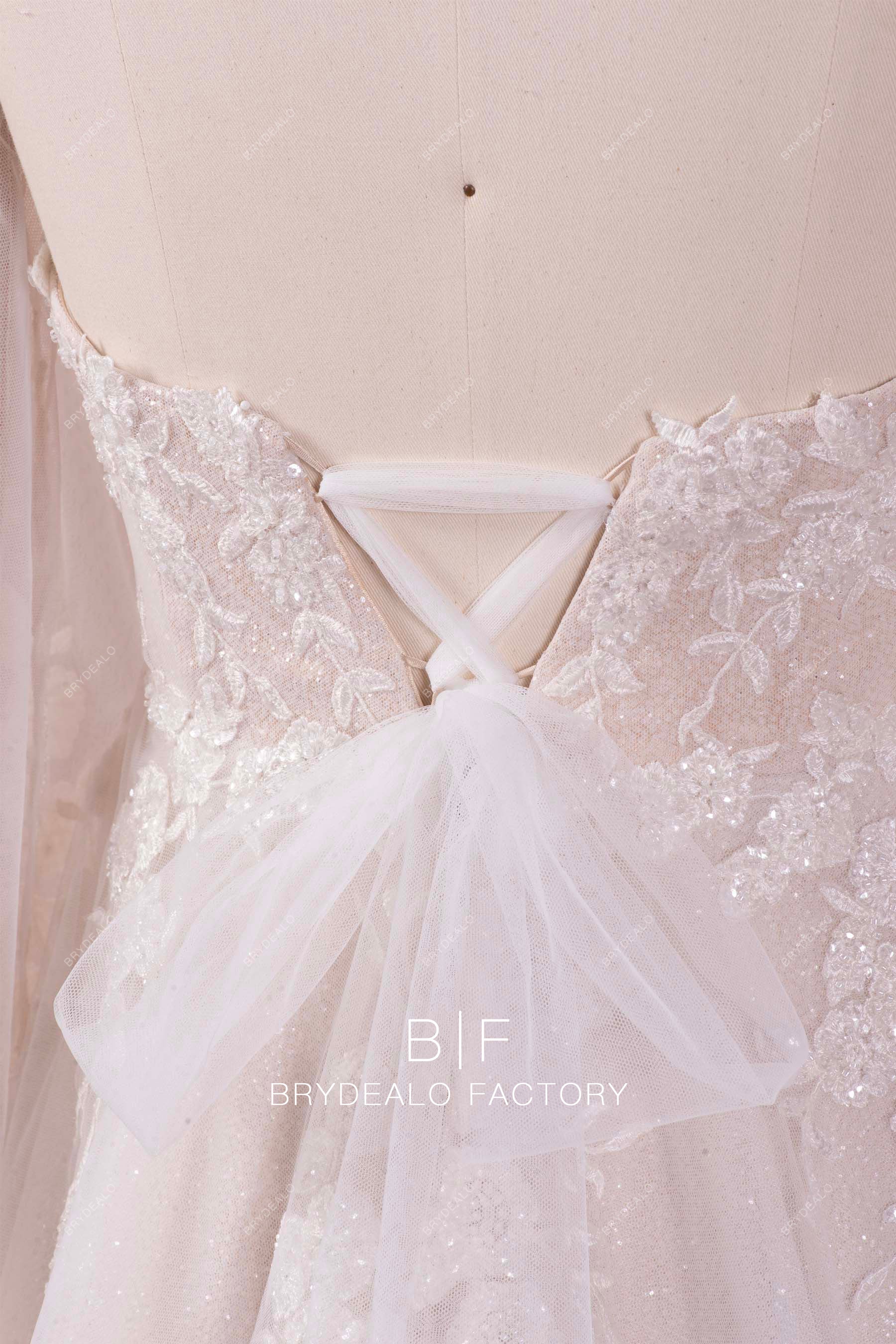 lace up back wedding dress