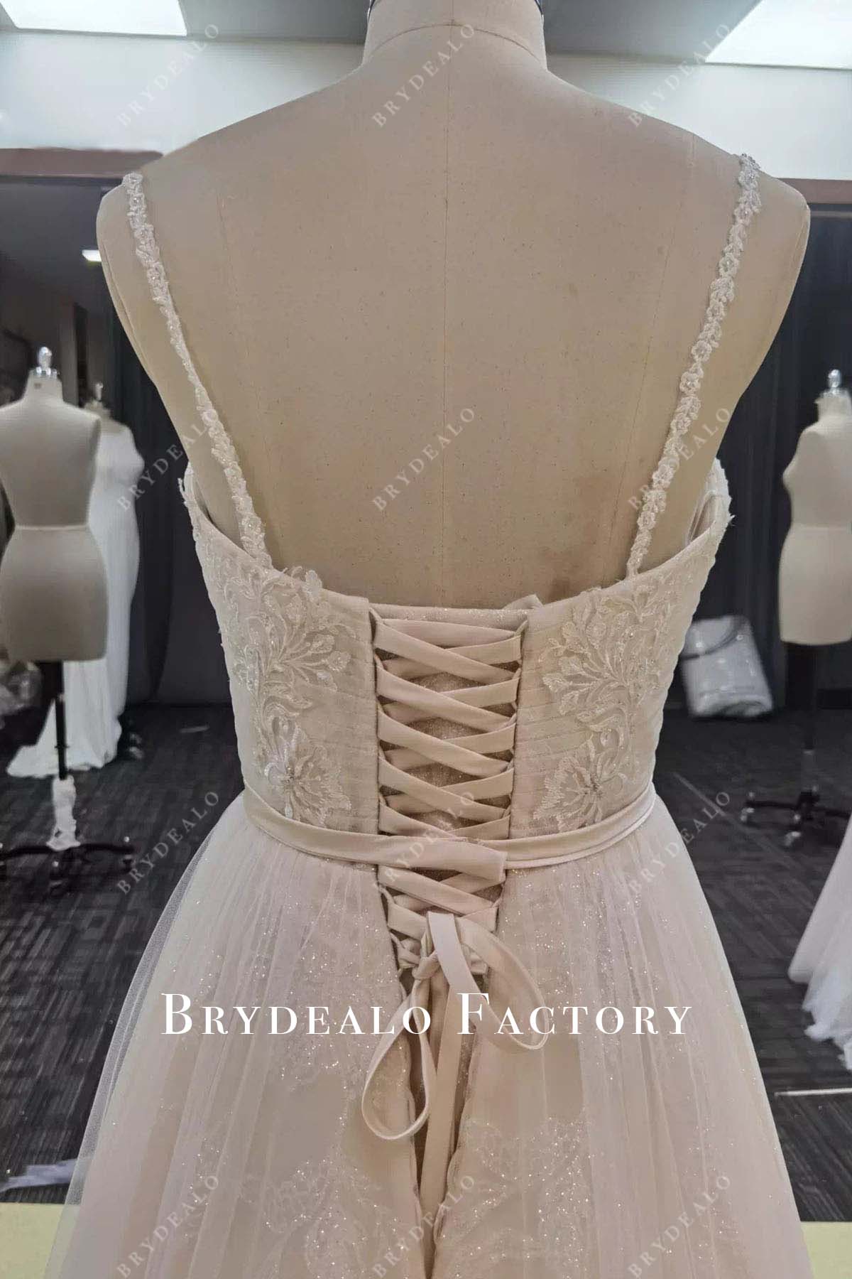 lace up back wedding dress