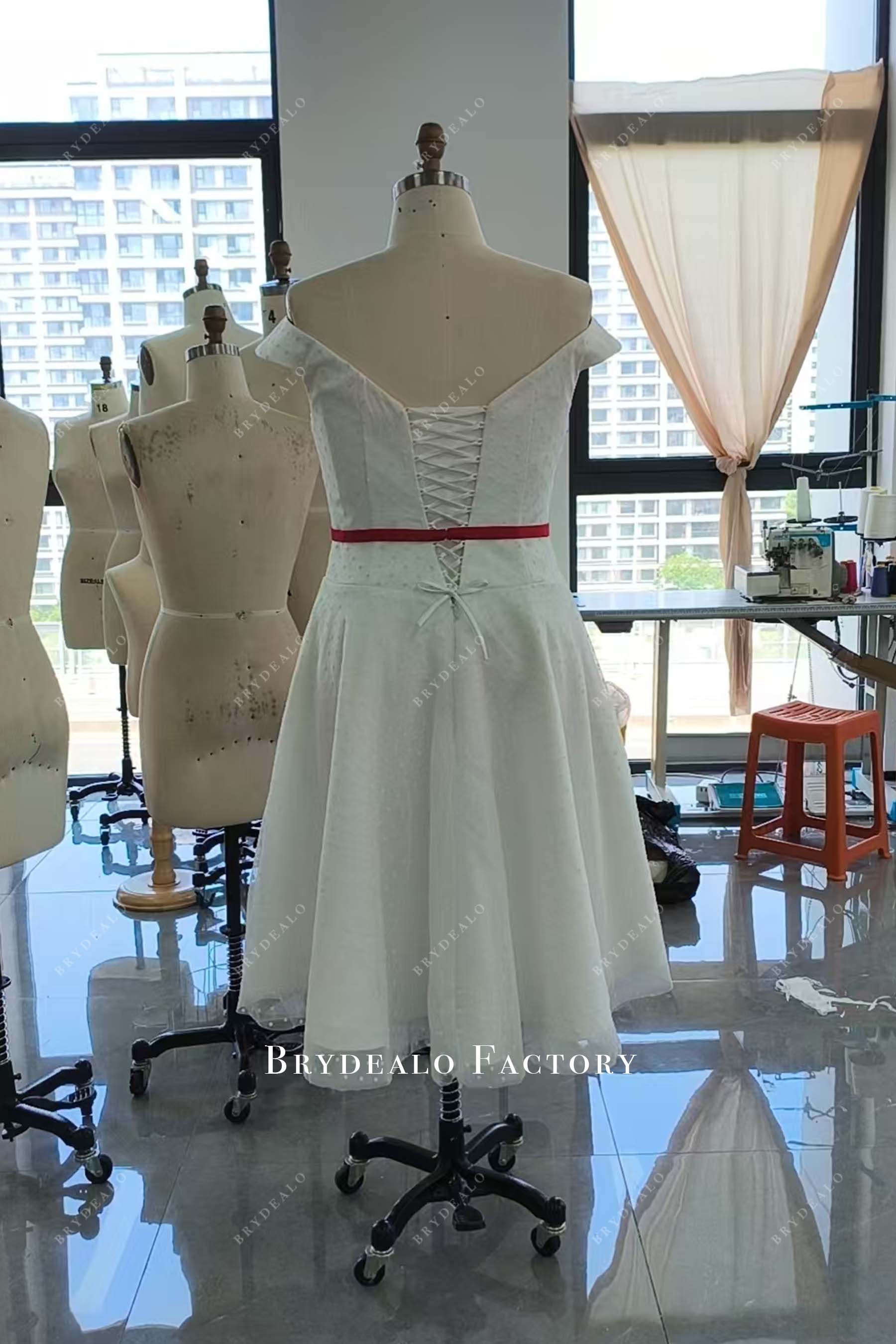 lace up corset back bridesmaid dress red belt