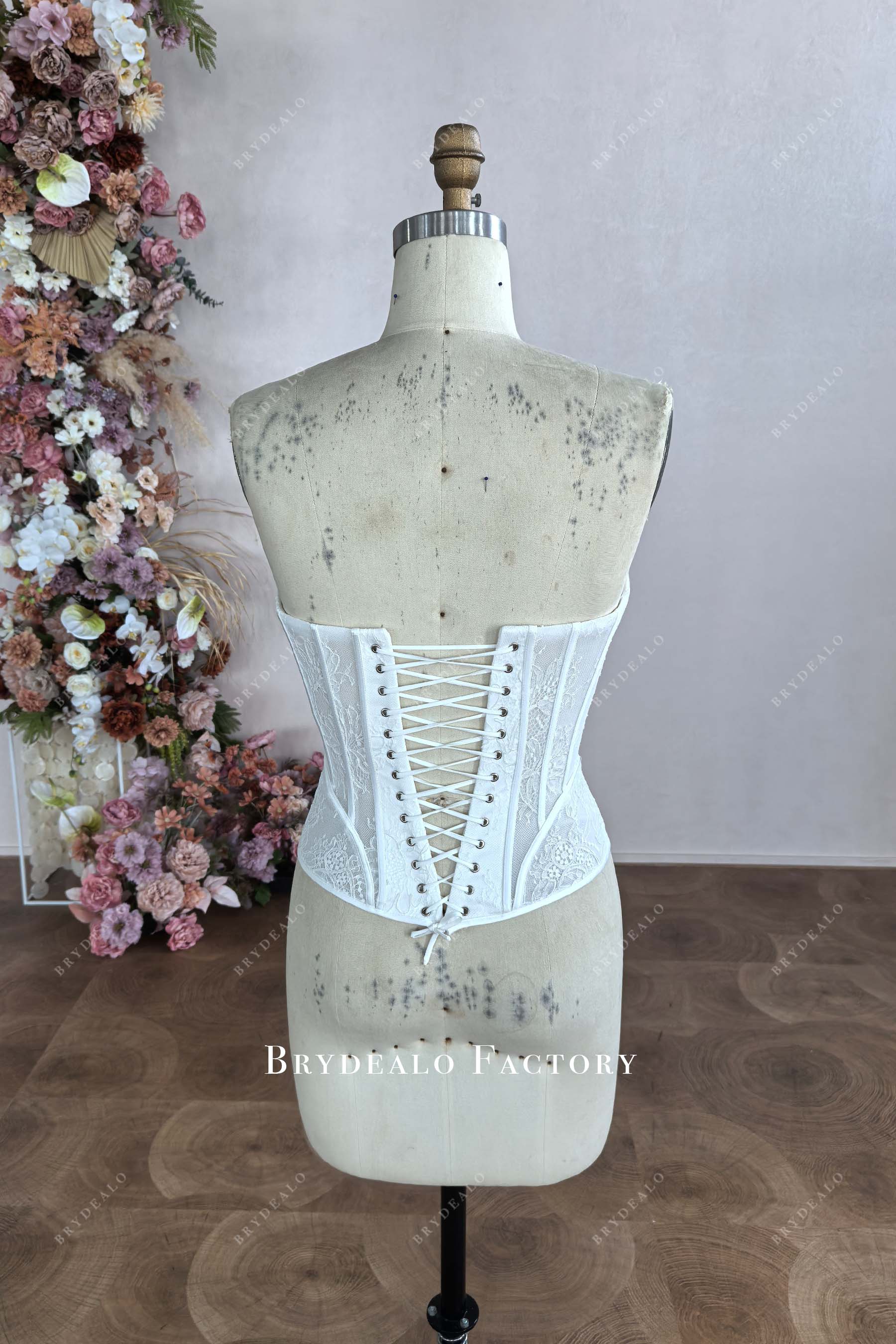 lace up corset back lace top