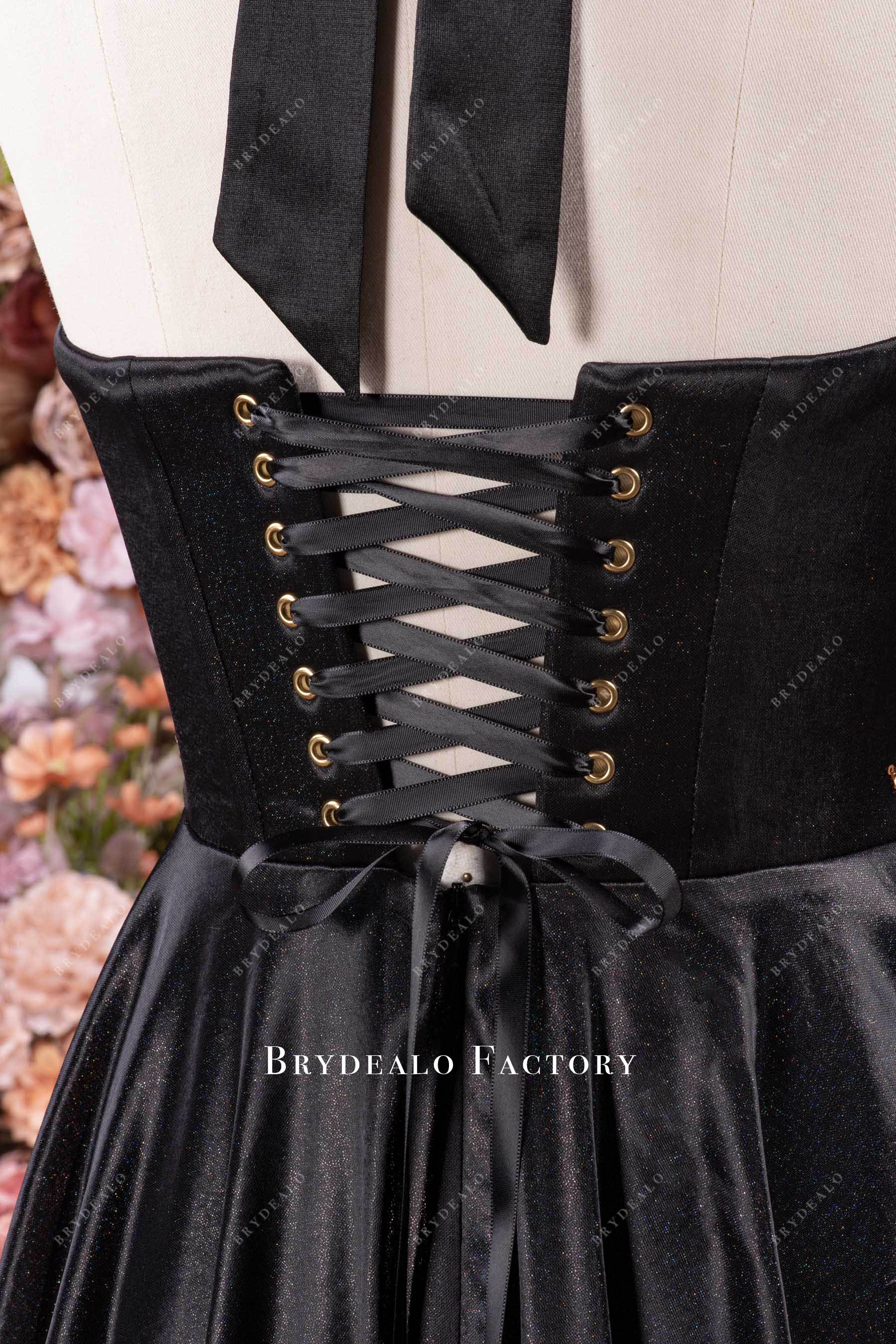 lace up corset prom dress